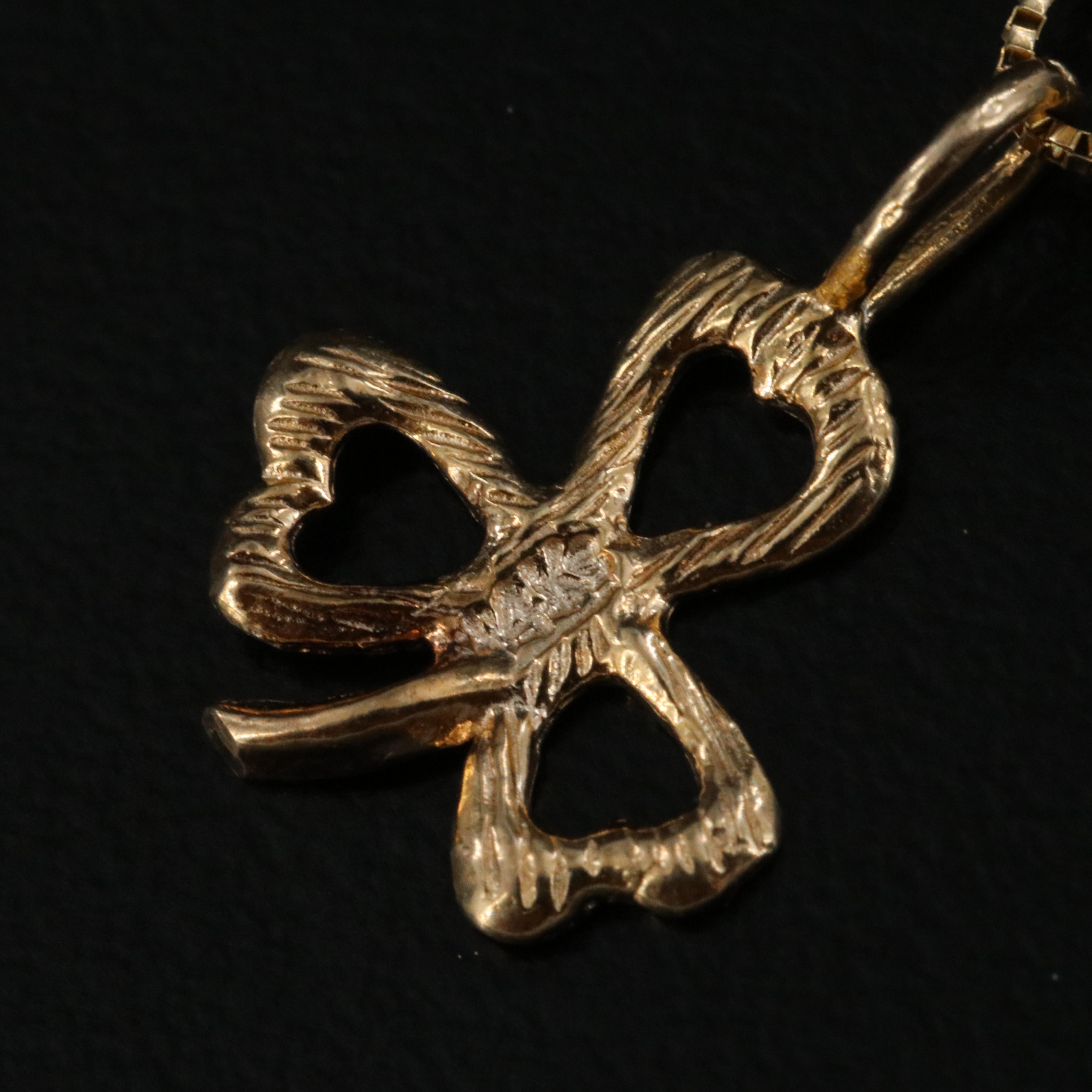 14K Clover Pendant Necklace