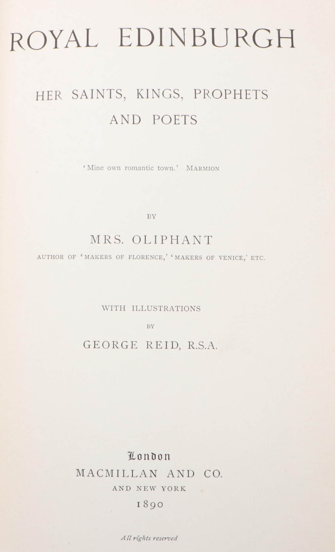 First Edition "Royal Edinburgh" by Margaret Oliphant and More