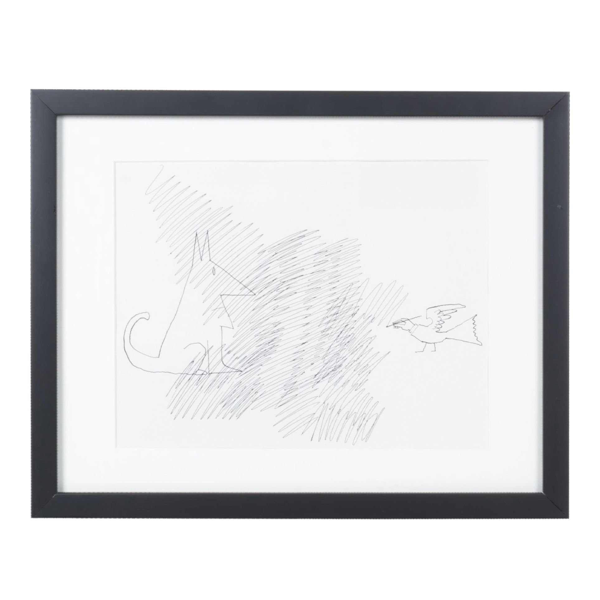 Saul Steinberg Lithograph for "Derrière le Miroir," 1971