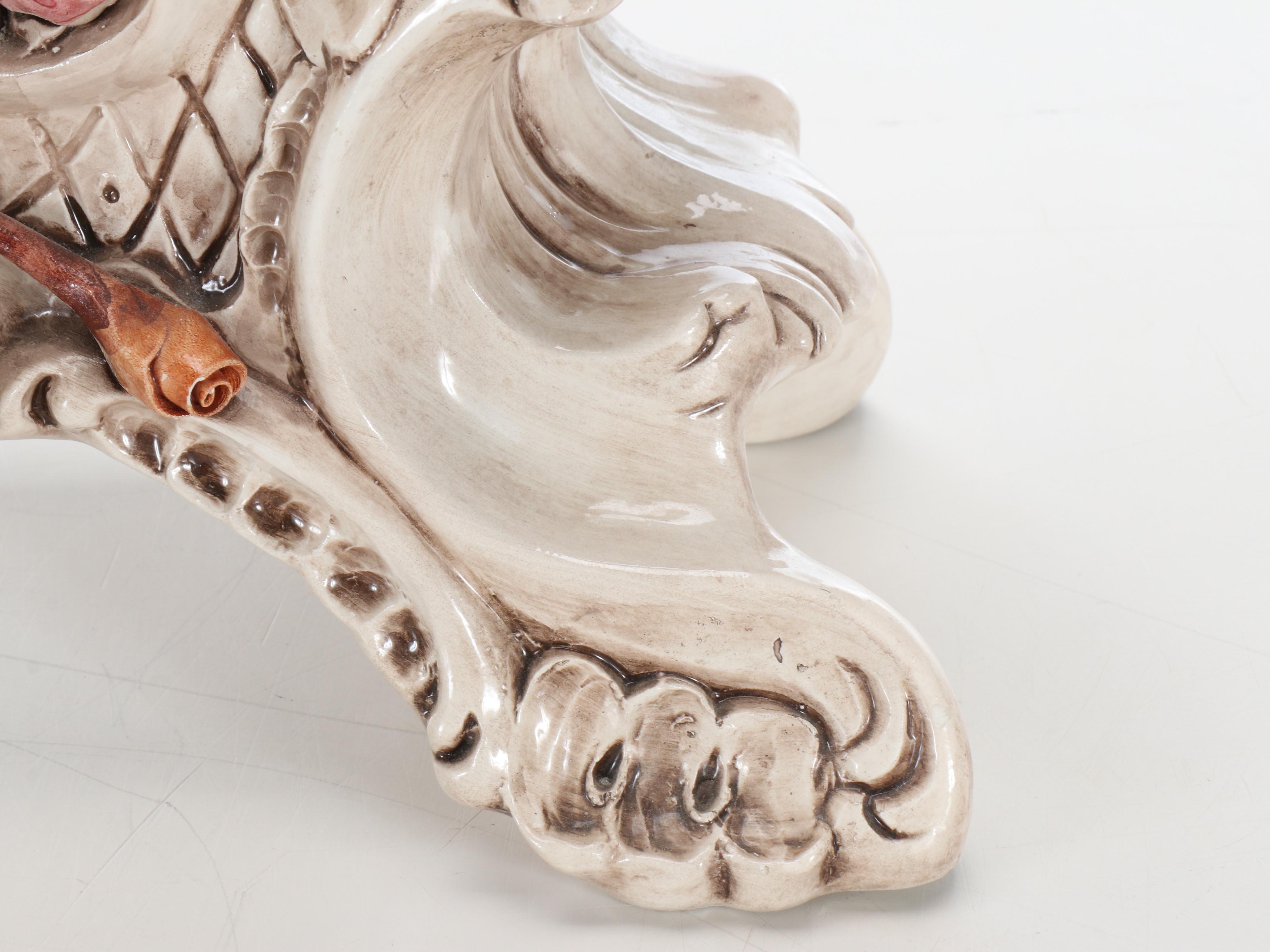 Capodimonte Rococo Style Porcelain Mantel Clock