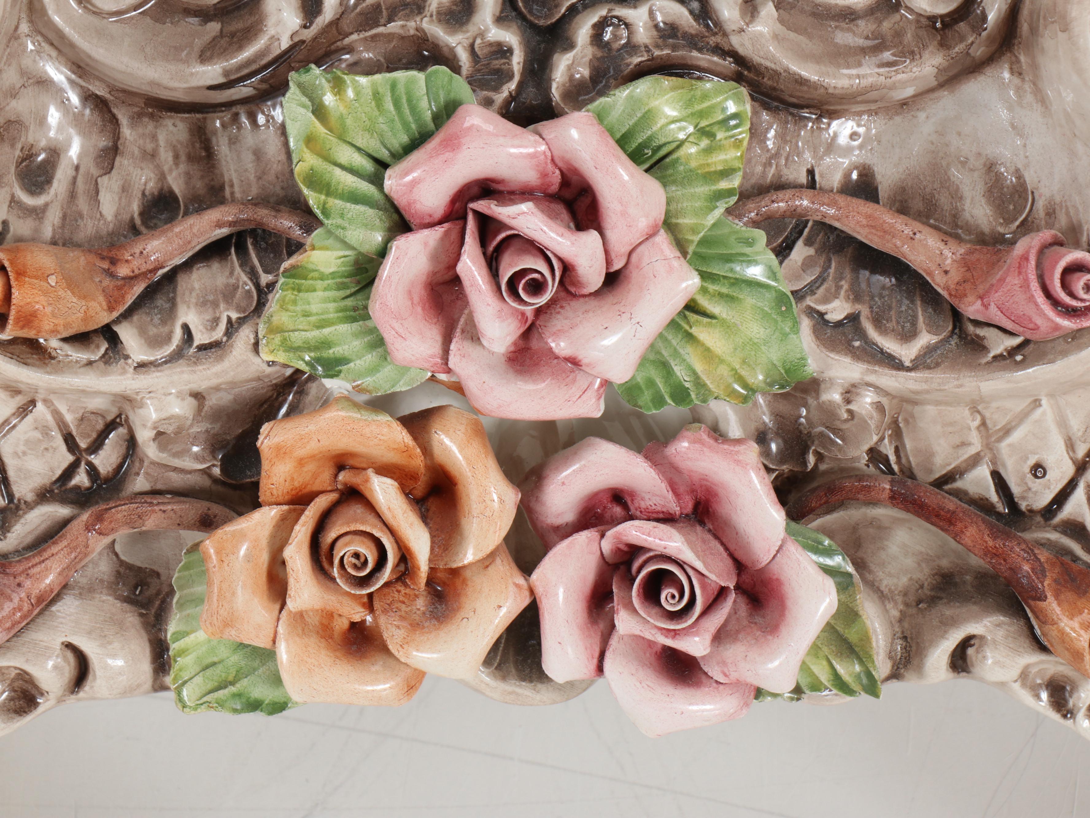 Capodimonte Rococo Style Porcelain Mantel Clock