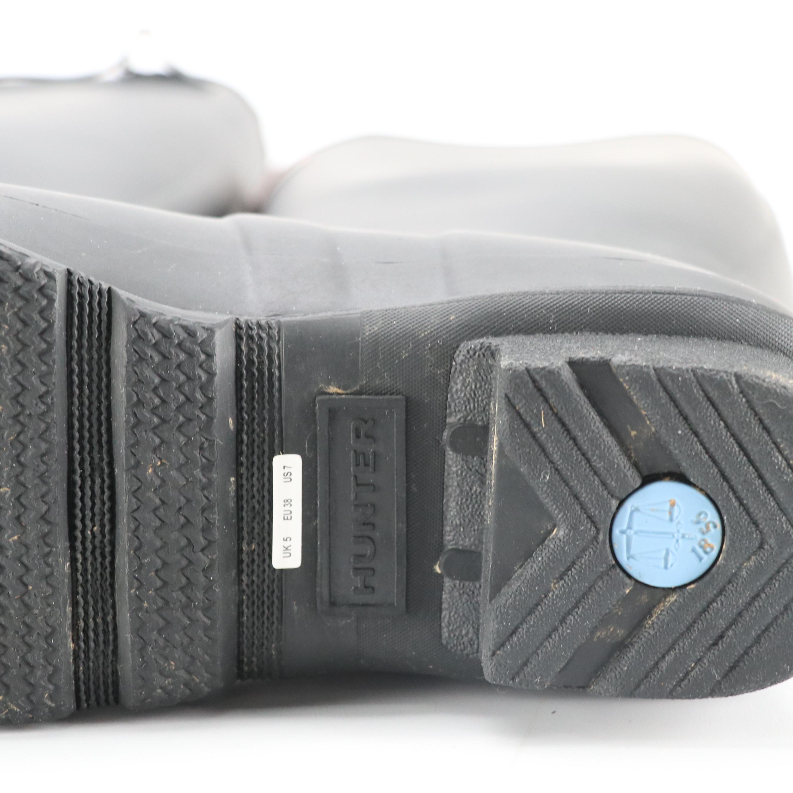 Hunter Original Tall Rain Boots in Black Rubber with Box