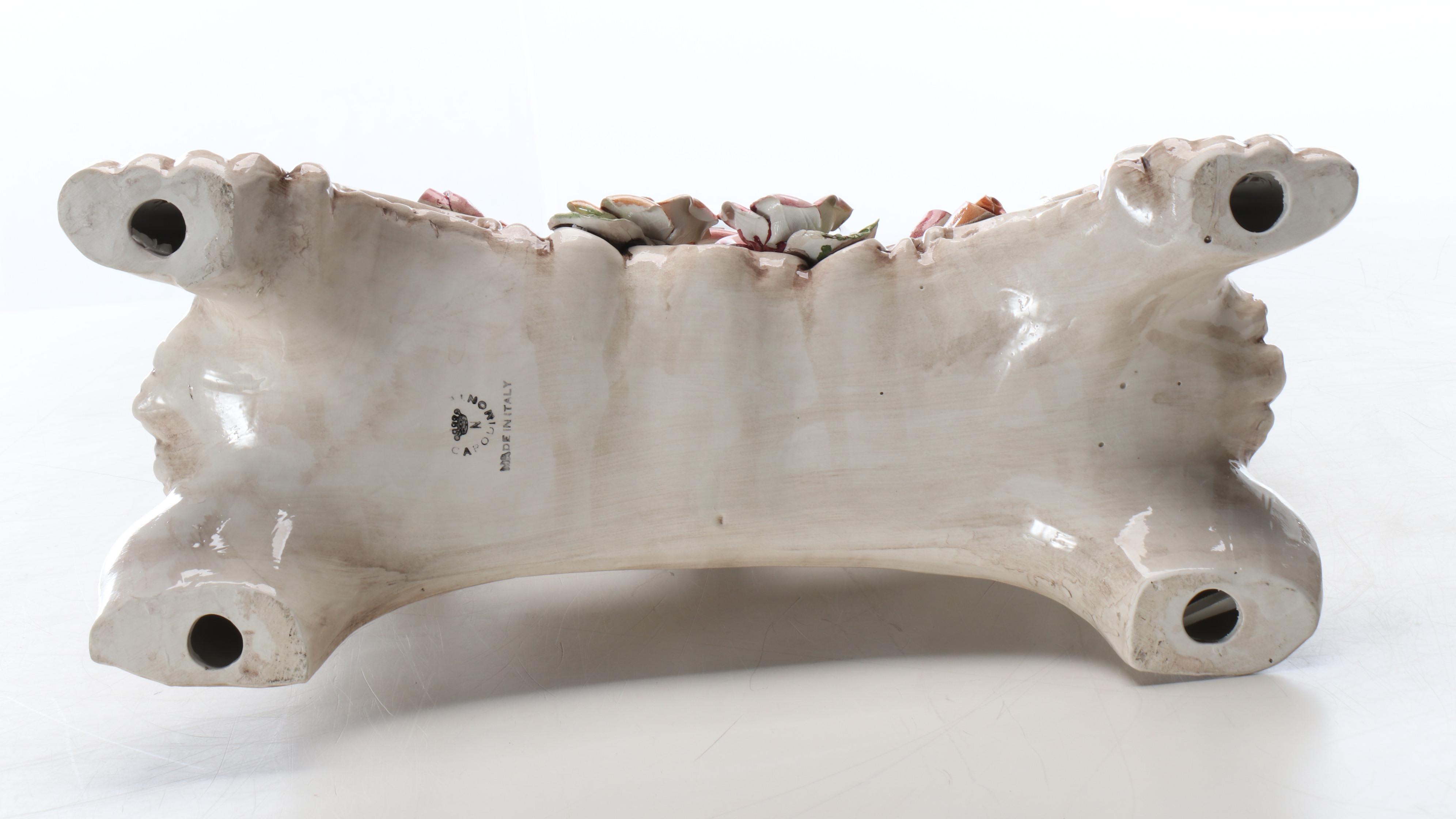 Capodimonte Rococo Style Porcelain Mantel Clock