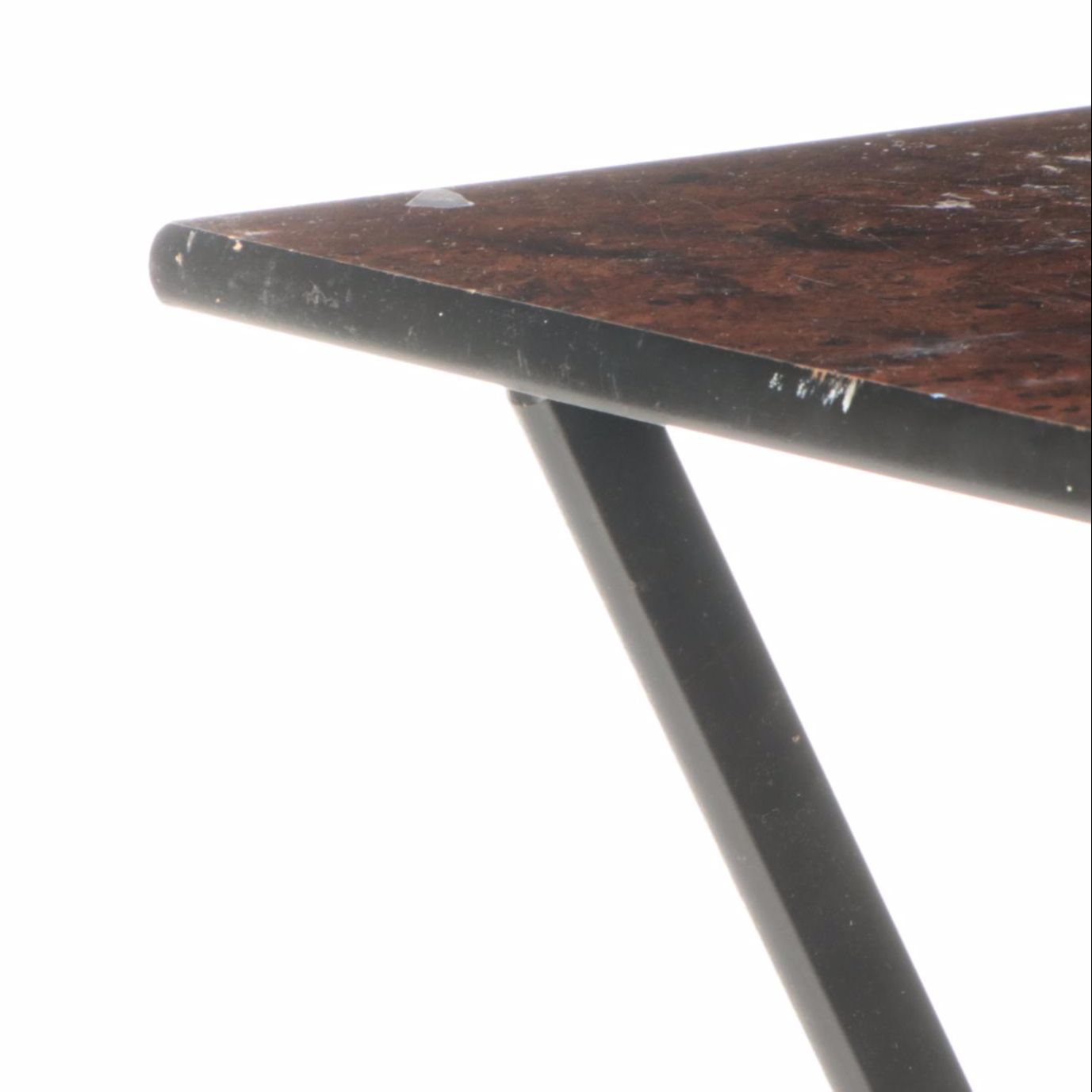 Scheibe Mid Century Modern Style Laminate Burl Wood Tray Table