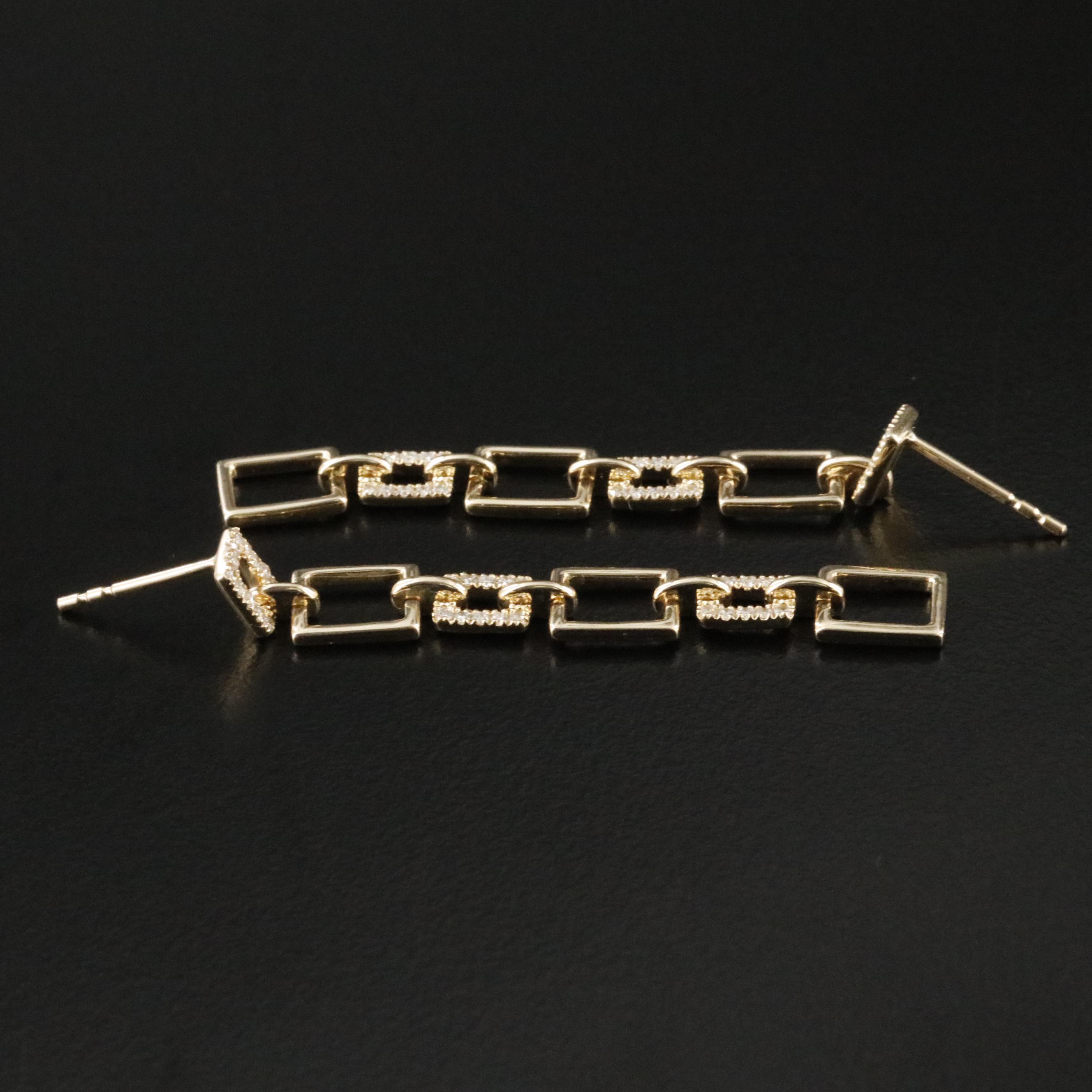 14K 0.12 CTW Diamond Rectangular Drop Earrings