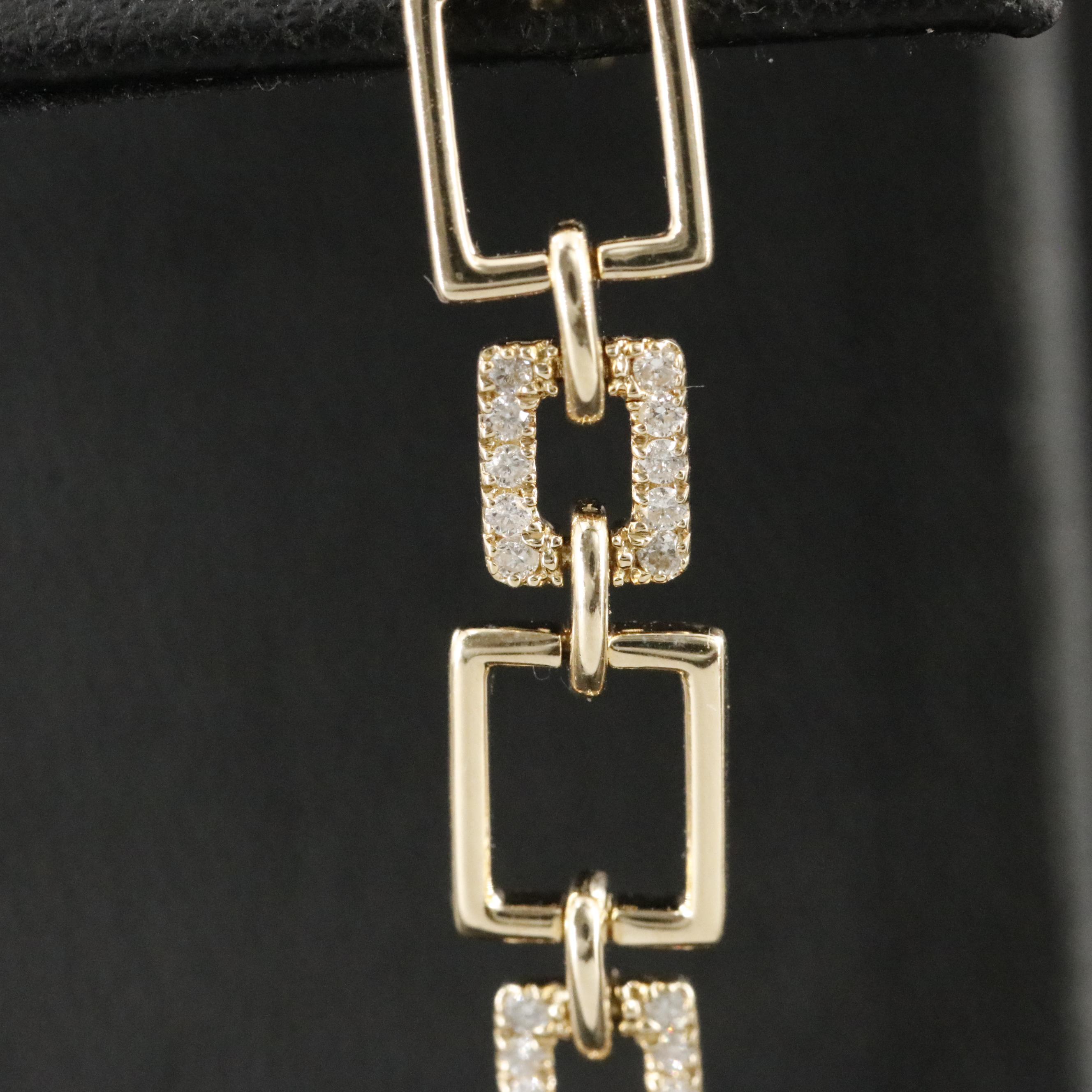 14K 0.12 CTW Diamond Rectangular Drop Earrings