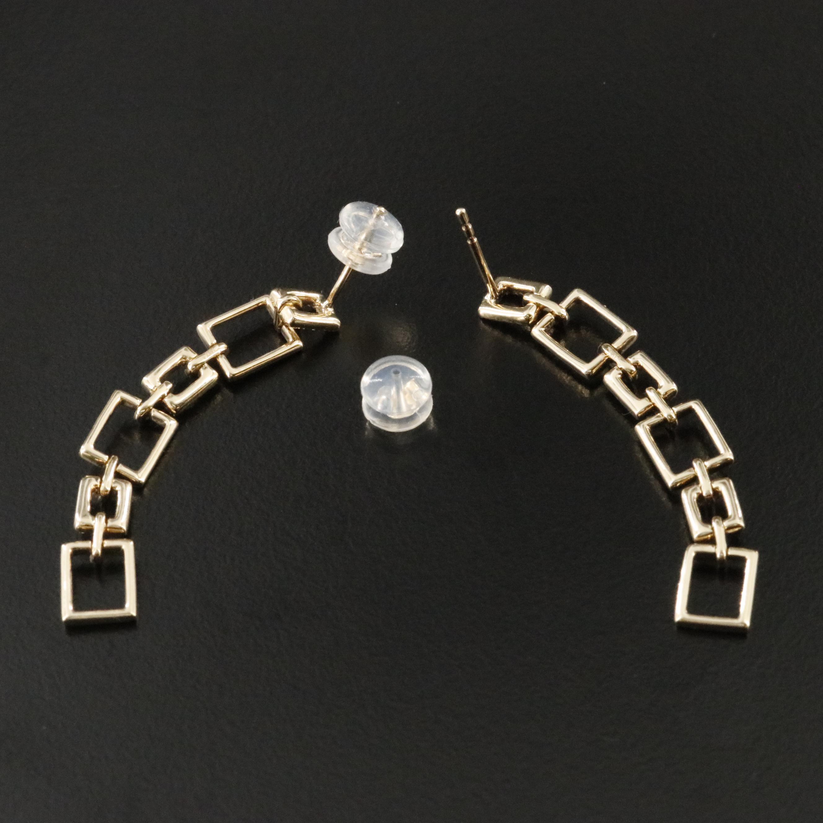 14K 0.12 CTW Diamond Rectangular Drop Earrings