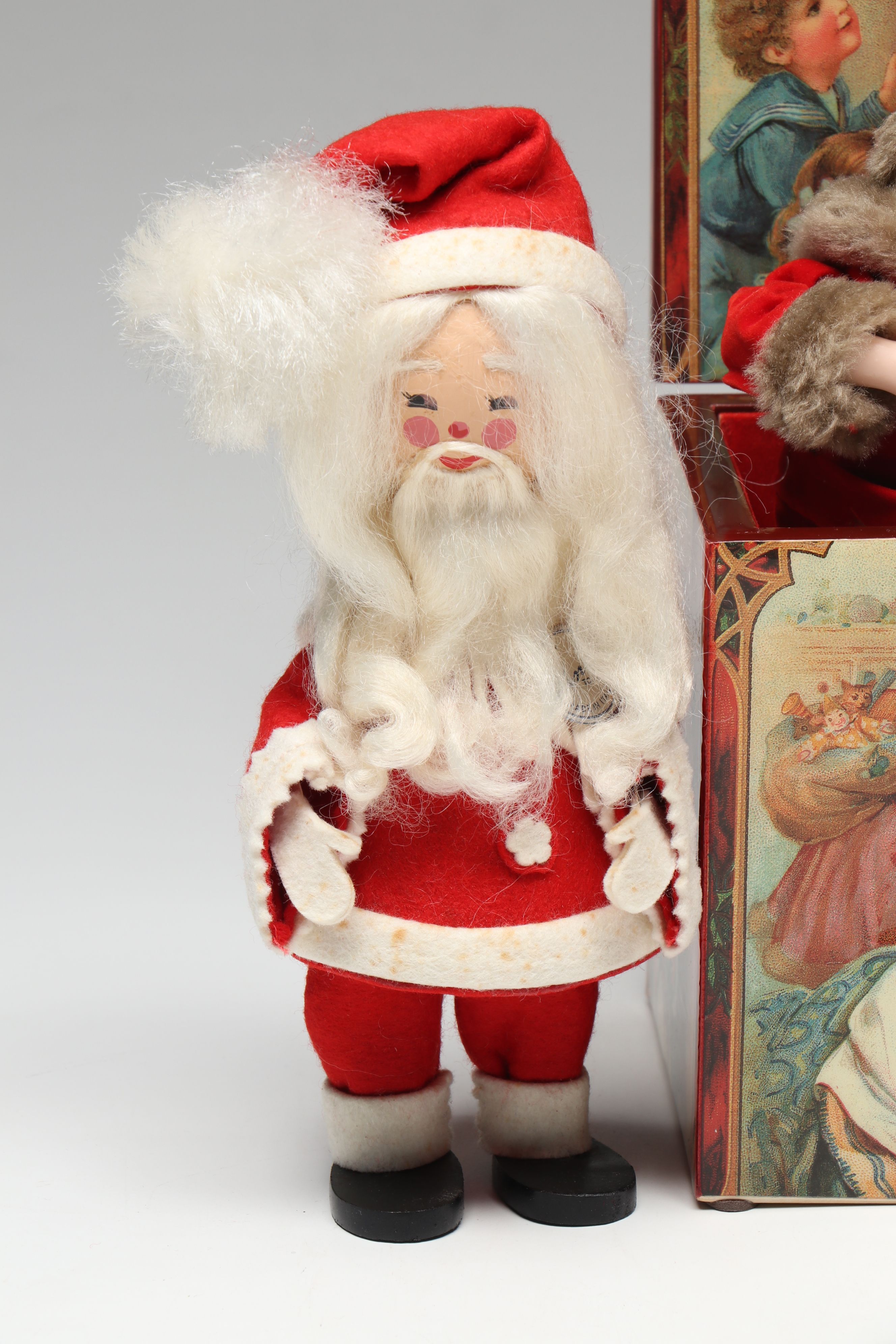 Lenci and Other Sants with St. Nicholas Musical Jack-in-the-Box