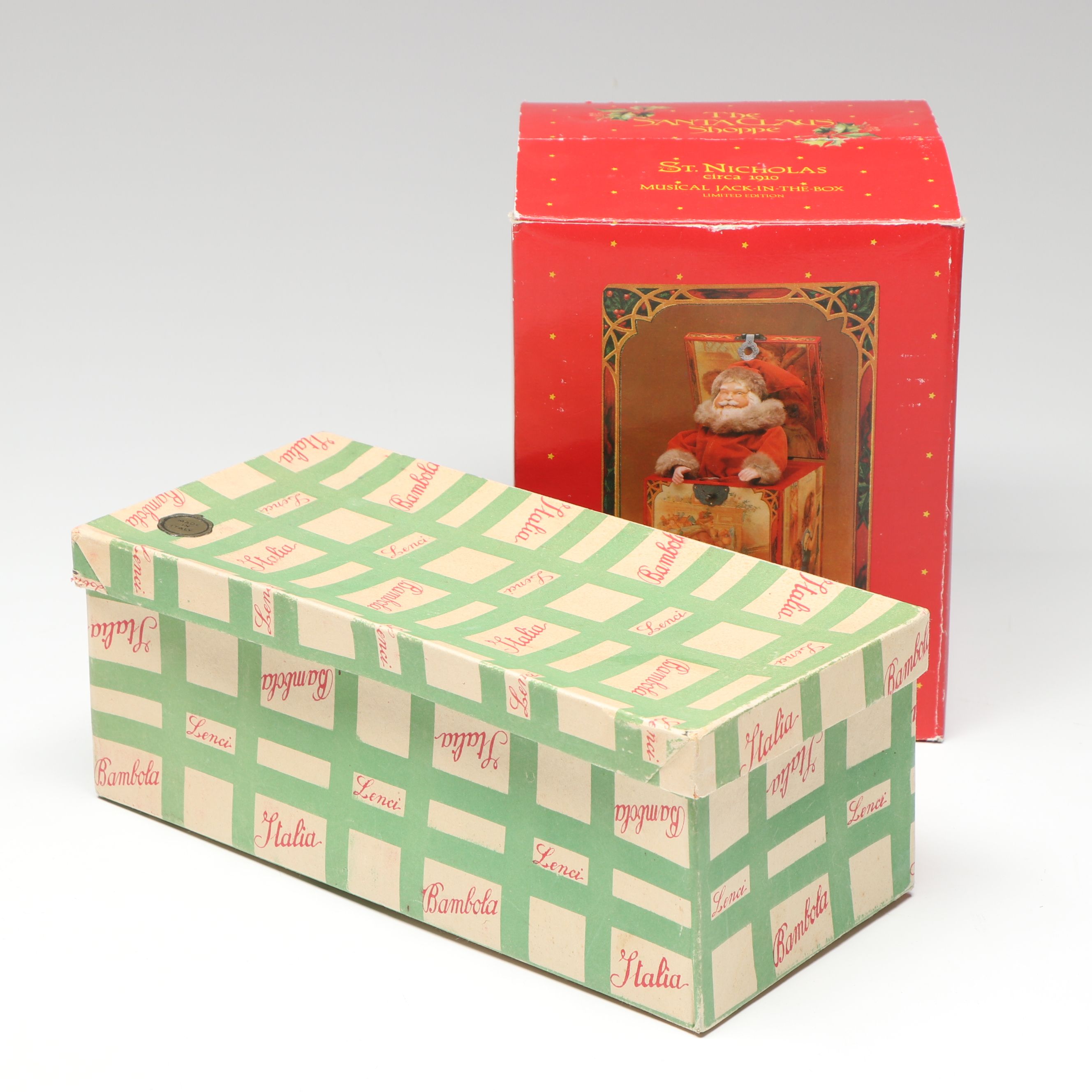 Lenci and Other Sants with St. Nicholas Musical Jack-in-the-Box