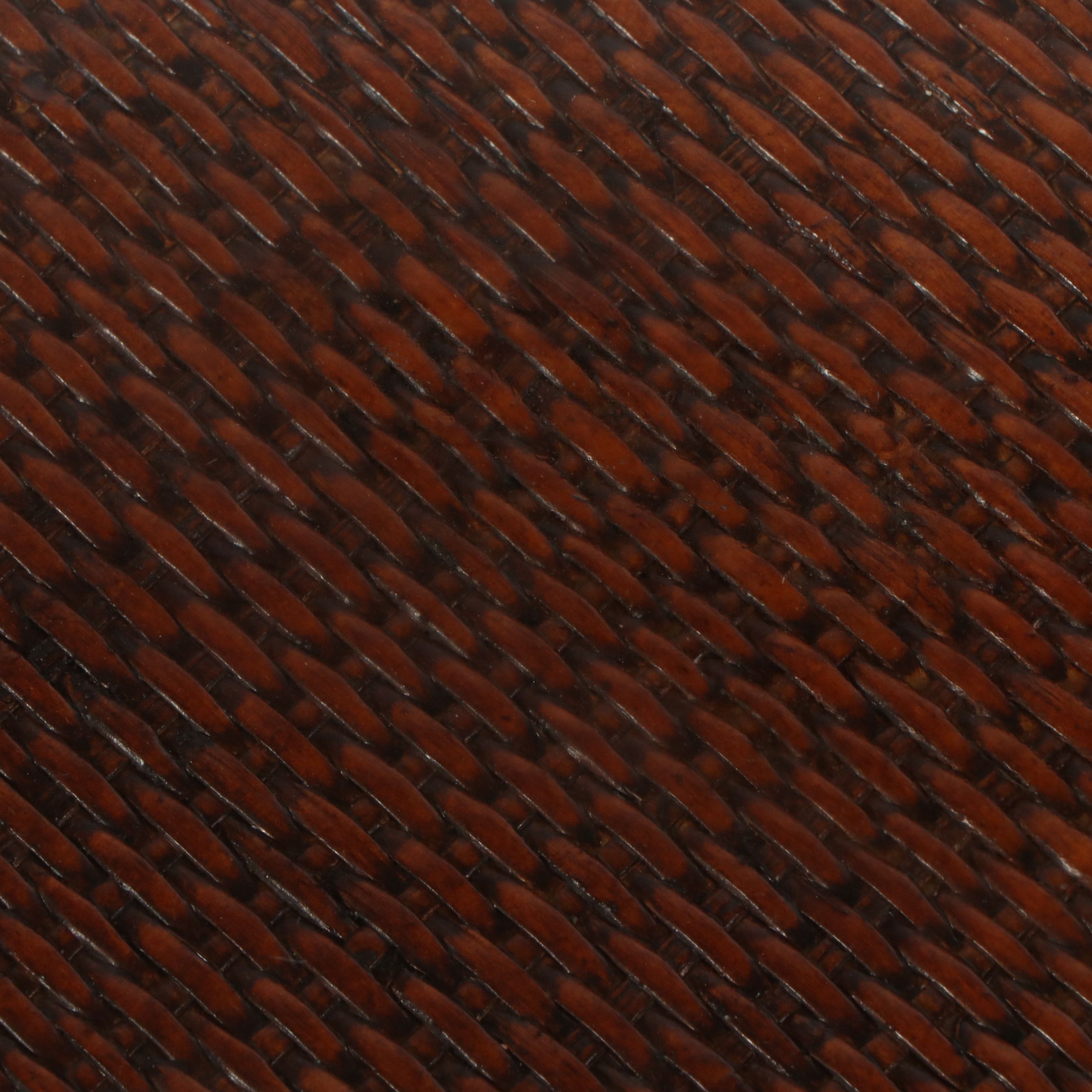 Anglo-Indian Style Wood and Rattan Coffee Table with Inset Glass Top