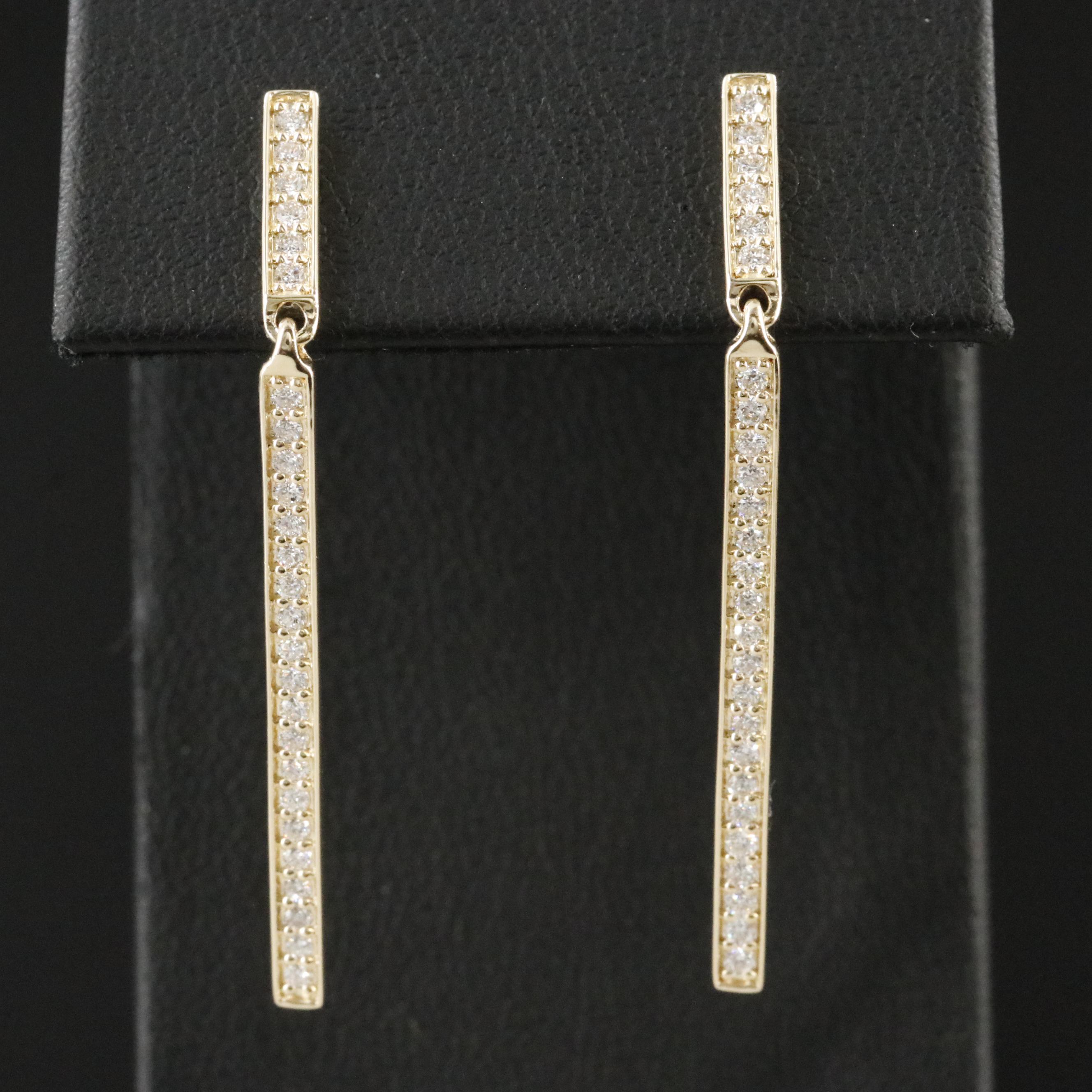 10K 0.50 CTW Lab Grown Diamond Bar Earrings