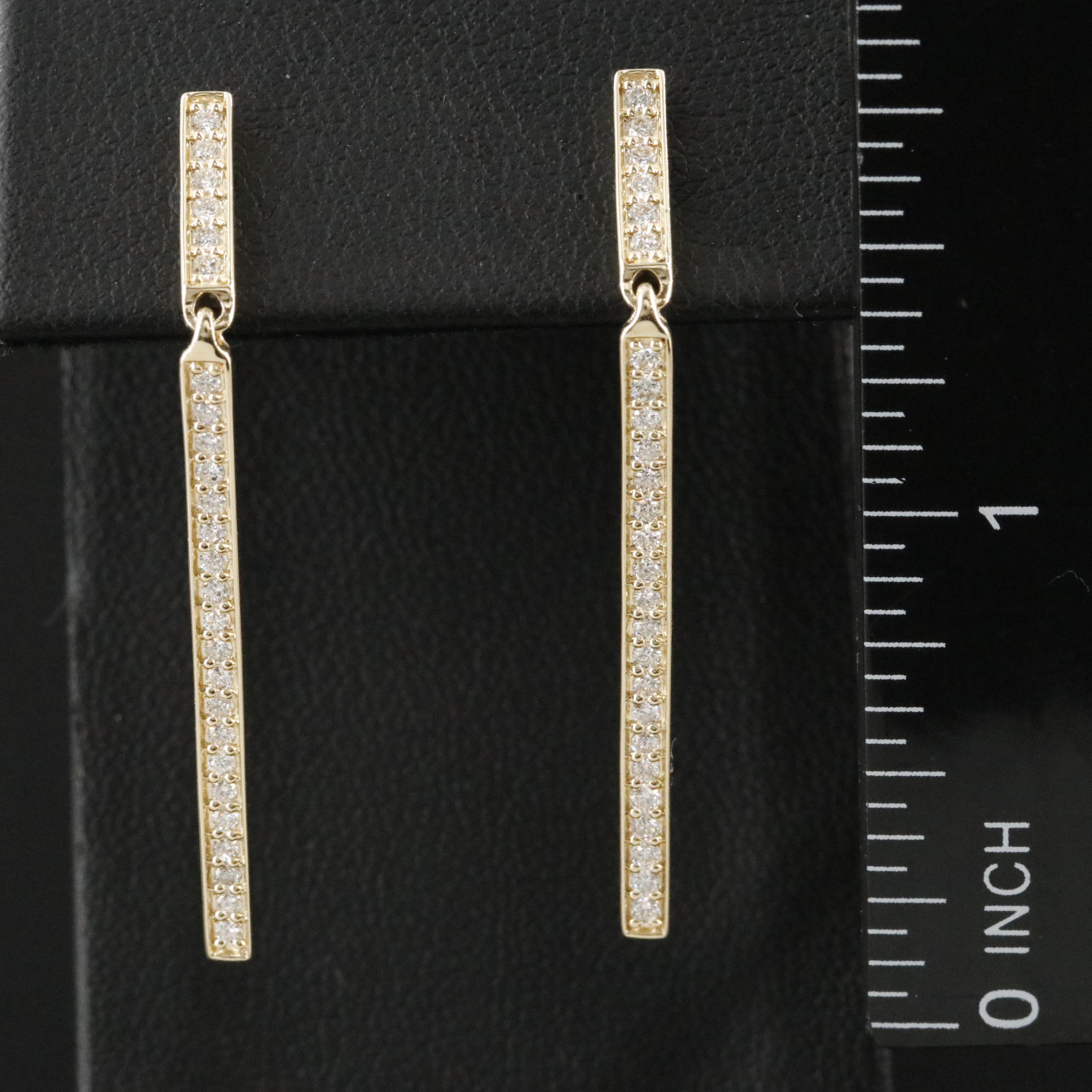 10K 0.50 CTW Lab Grown Diamond Bar Earrings