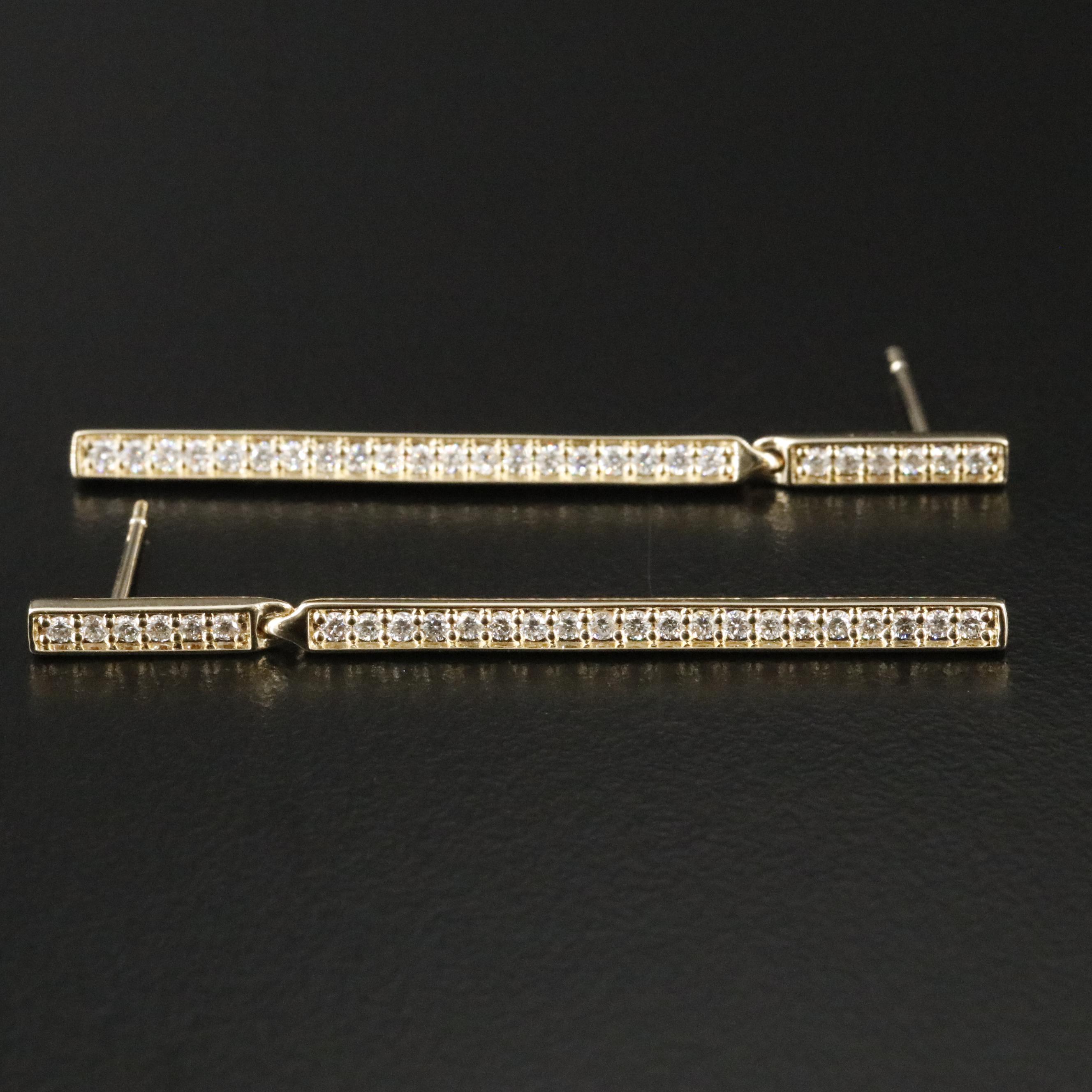 10K 0.50 CTW Lab Grown Diamond Bar Earrings