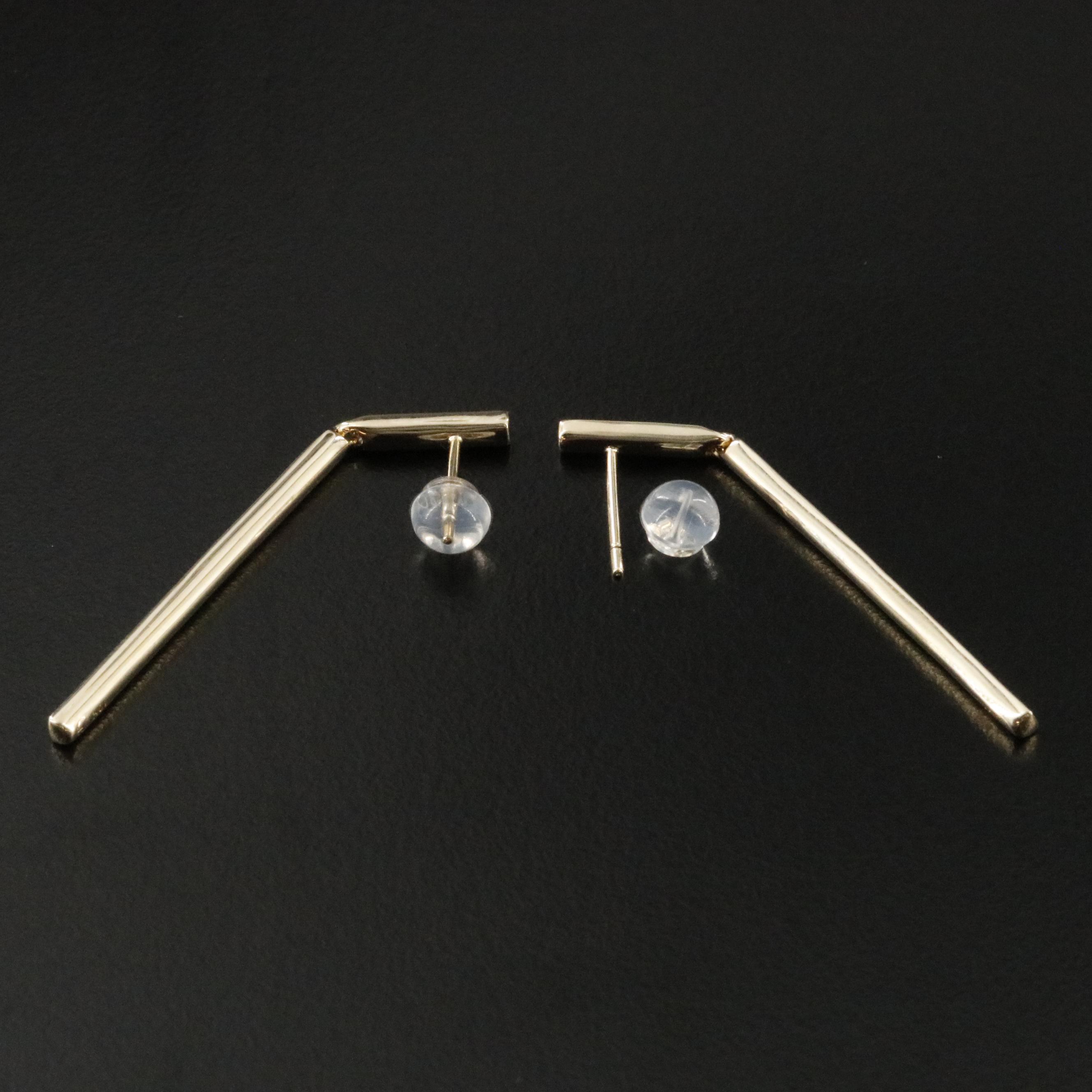 10K 0.50 CTW Lab Grown Diamond Bar Earrings