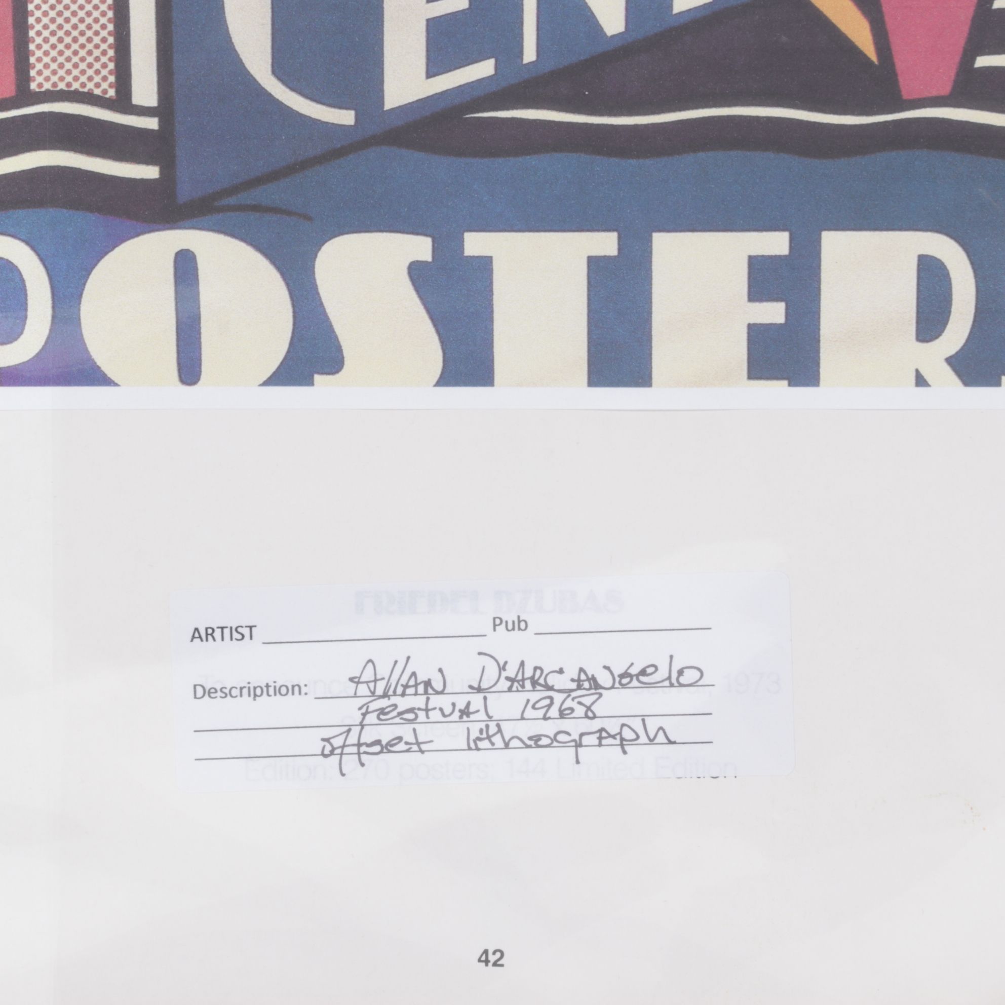 Offset Lithograph after Allan D'Arcangelo for Lincoln Center Festival '68