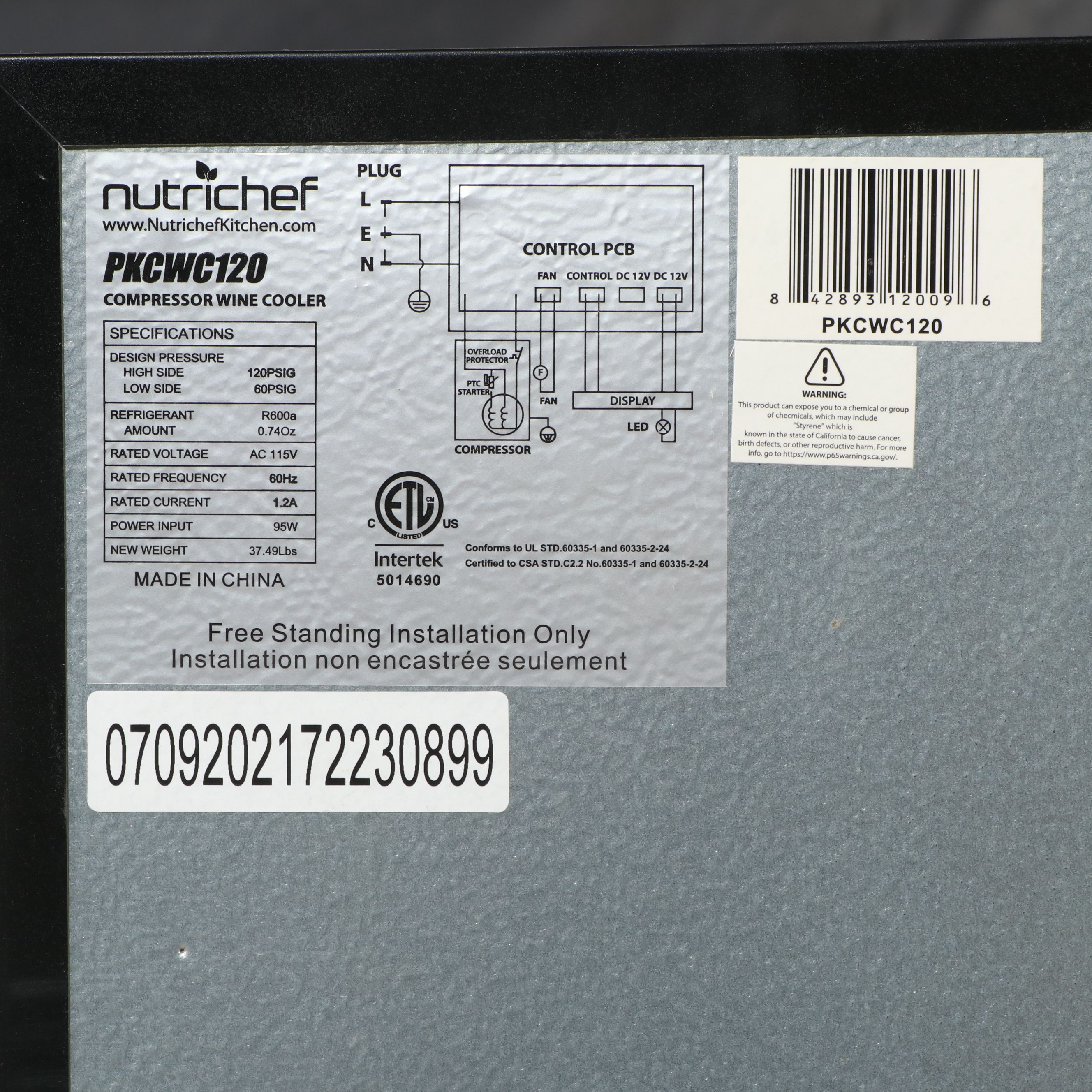 Nutrichef Wine Cooler