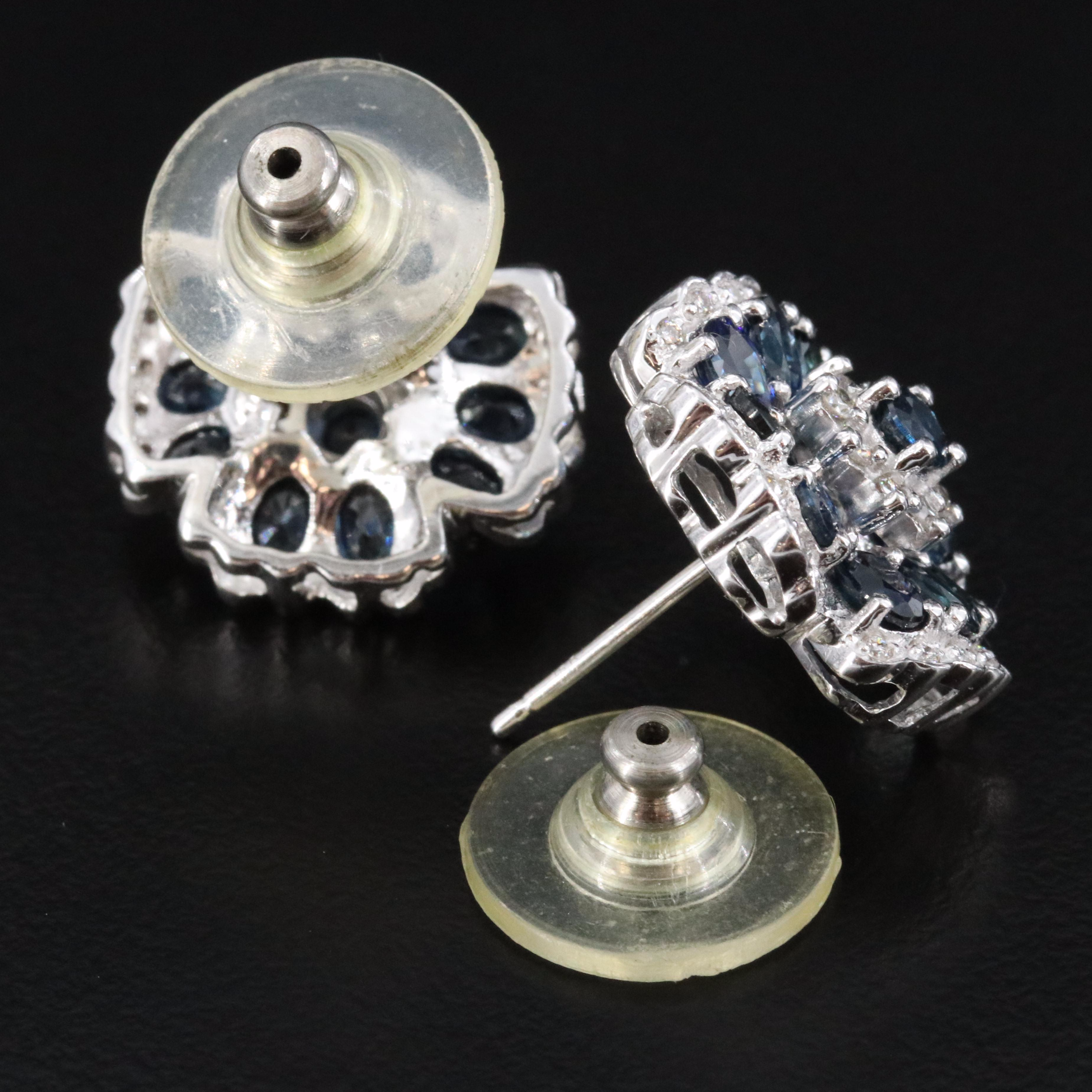 14K Sapphire and Diamond Earrings