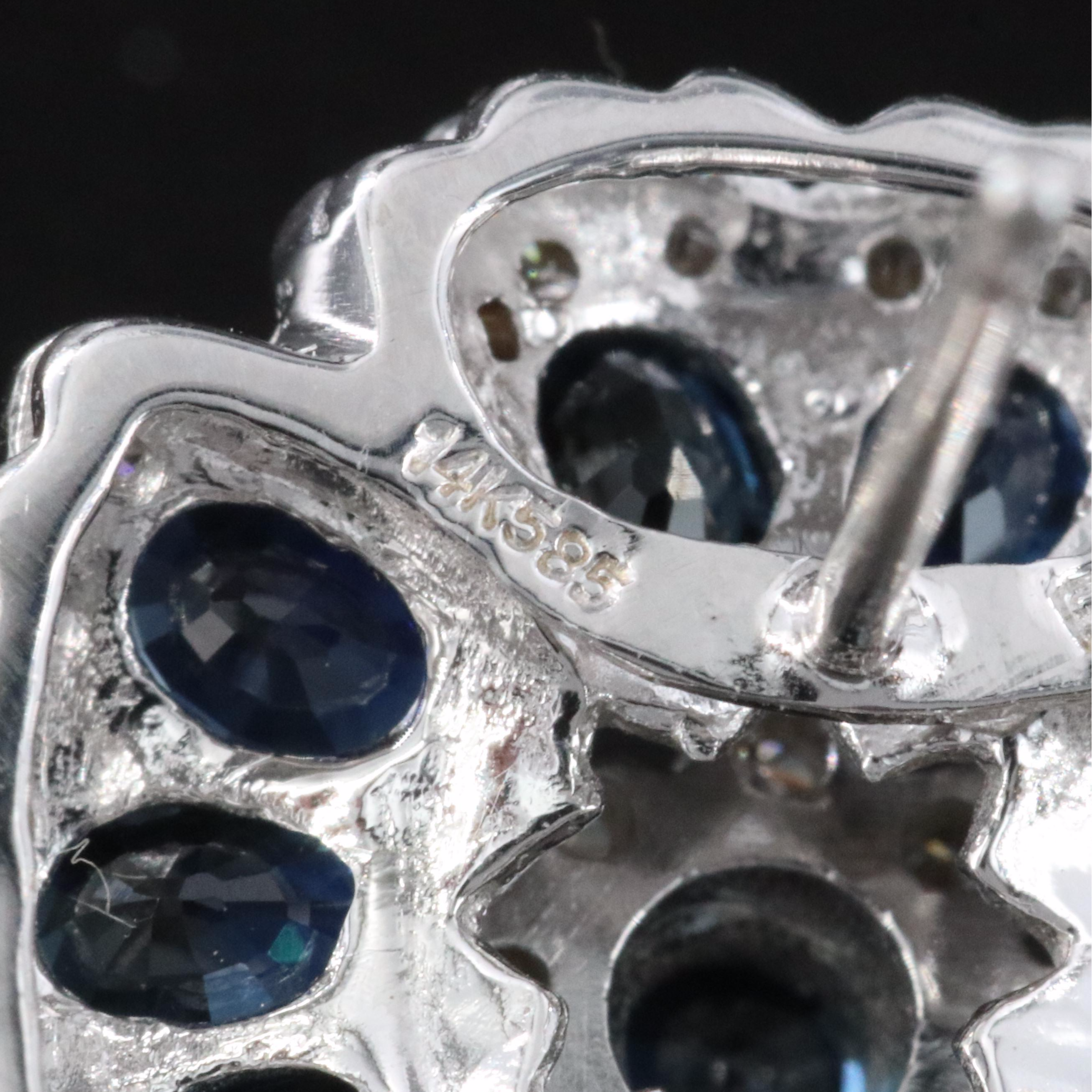 14K Sapphire and Diamond Earrings