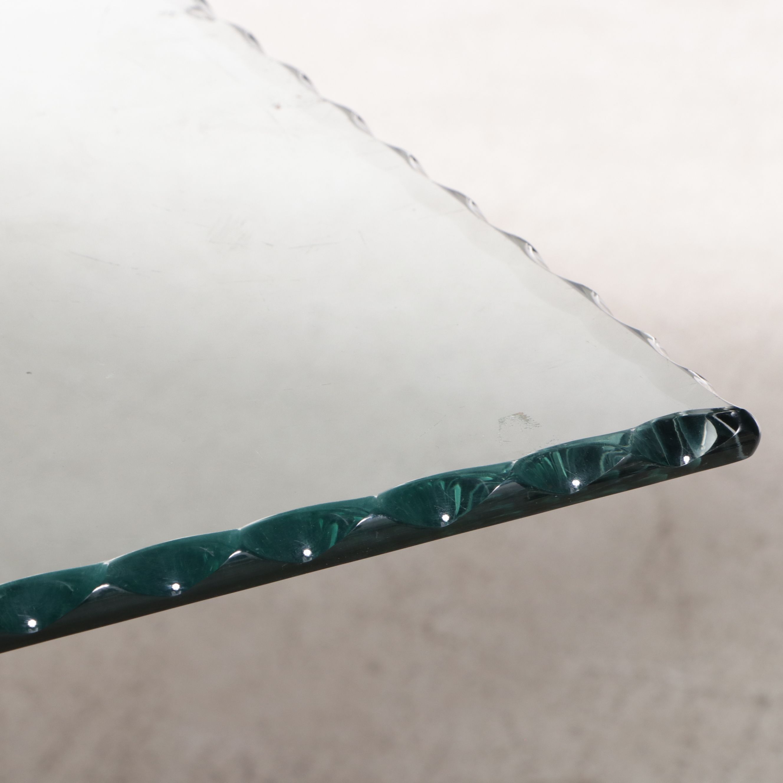 Contemporary Pedestal Dining Table with Glass Top