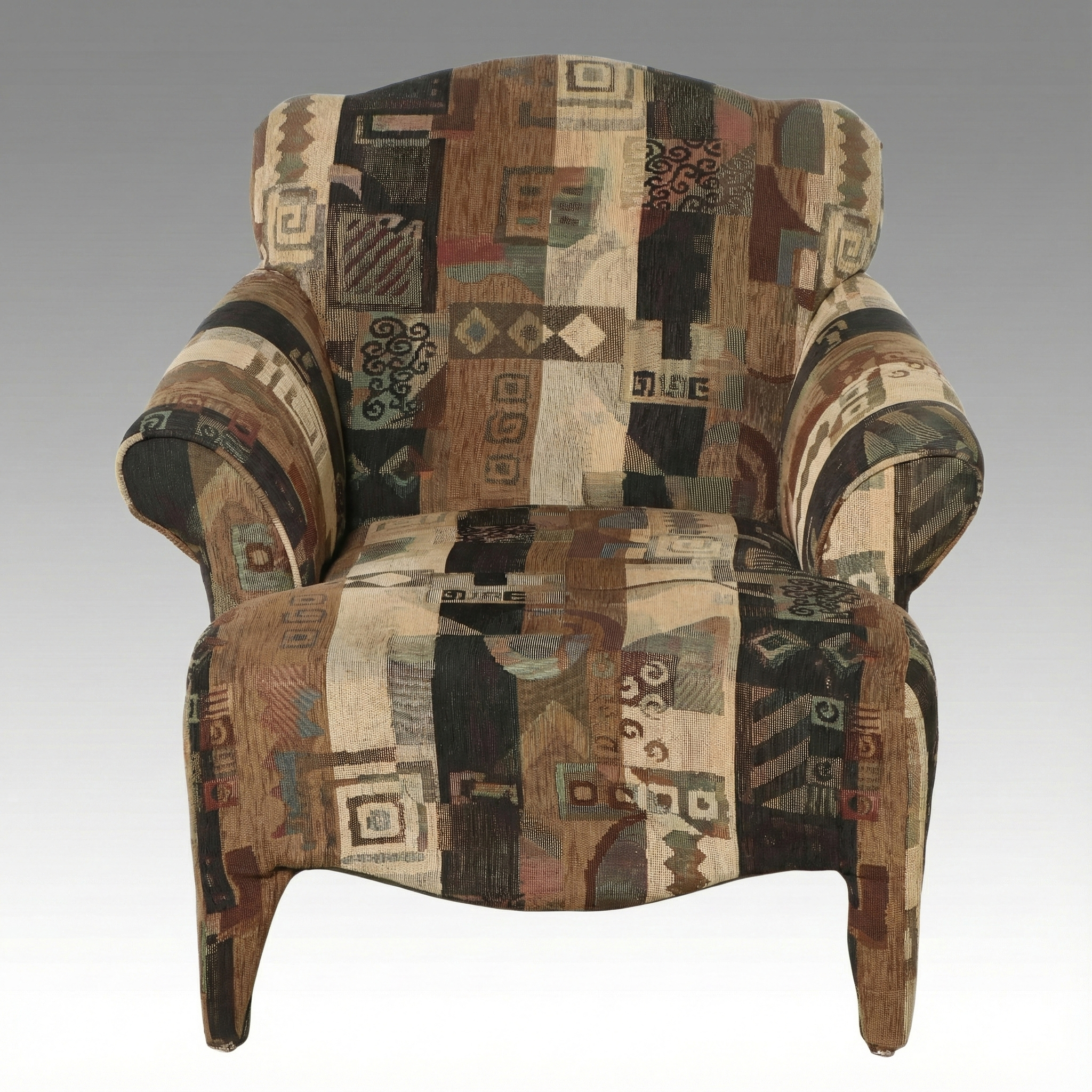 Abstract Upholstered Armchair, Late 20th Century