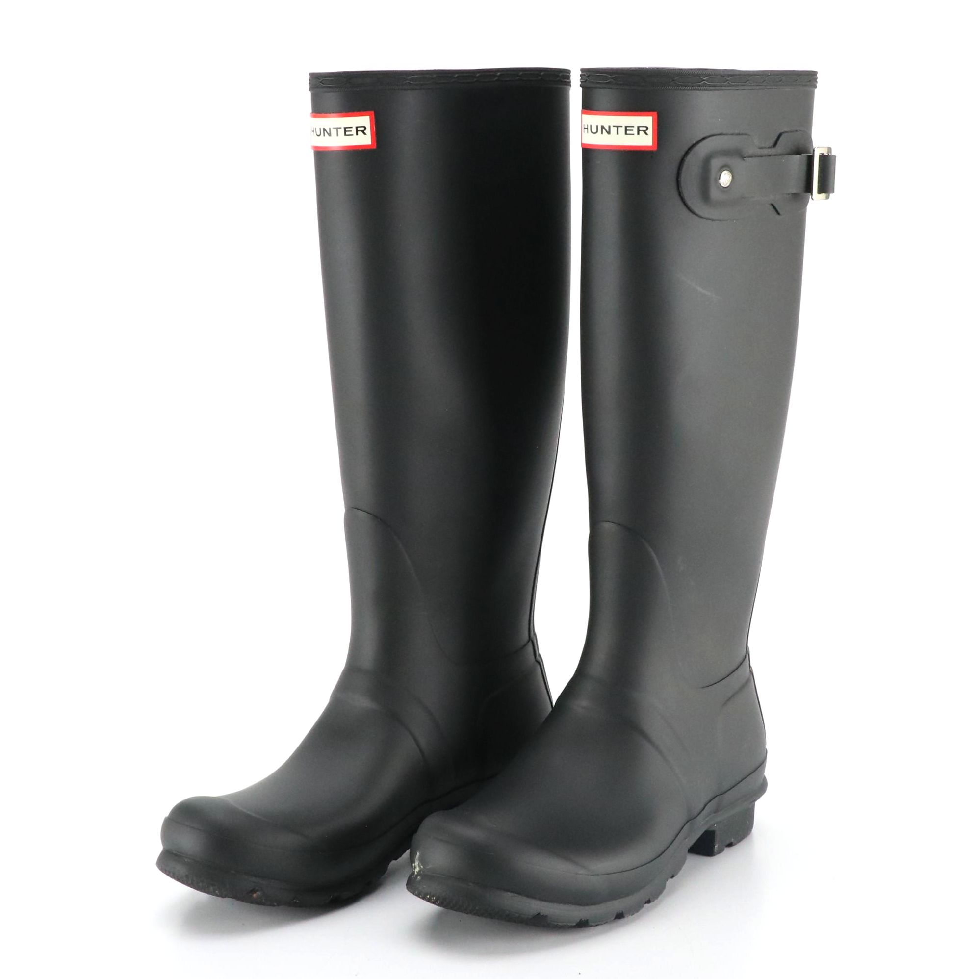 Hunter Original Tall Rain Boots in Black Rubber with Box