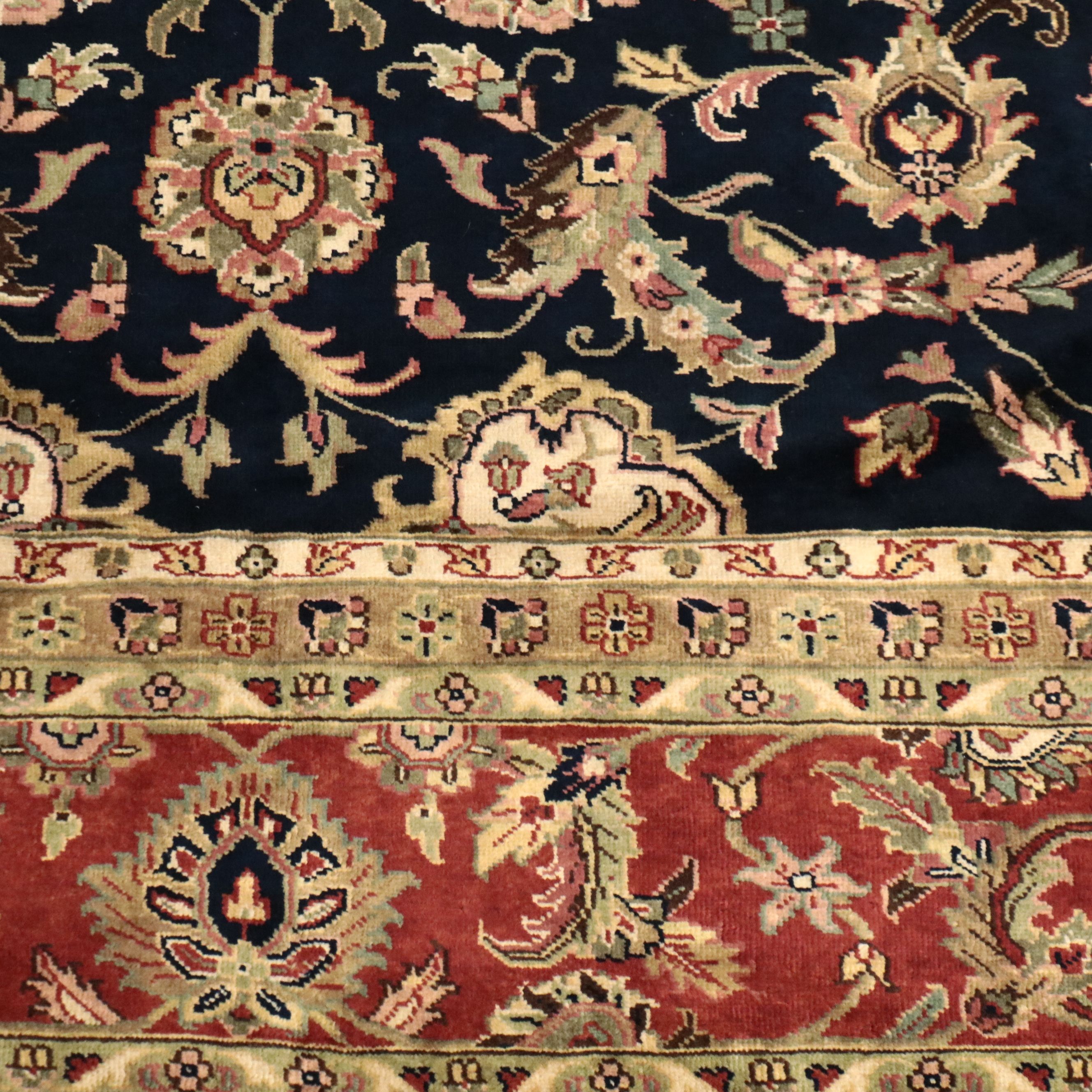 11'8 x 14'8 Hand-Knotted Indian Agra Room-Sized Rug