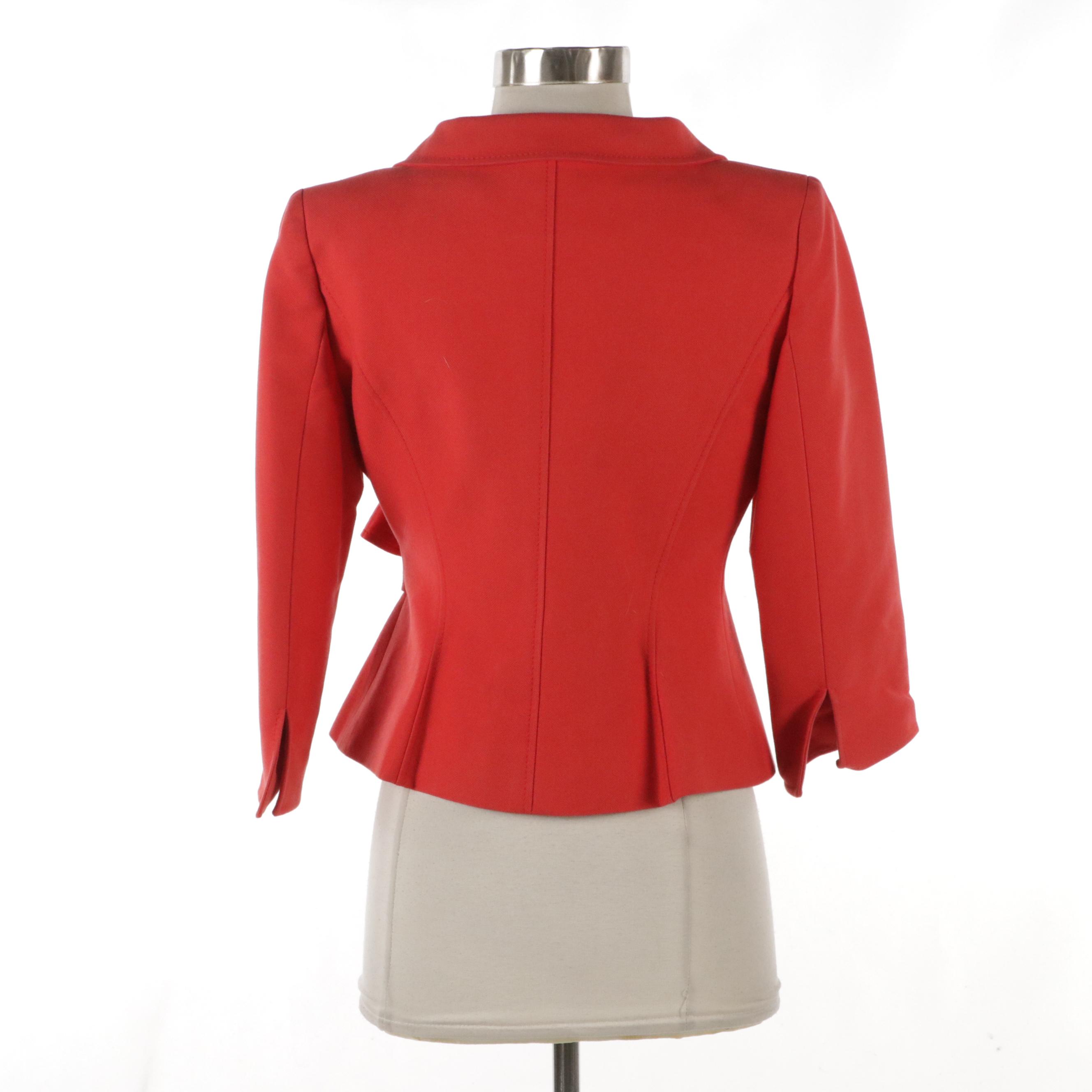 Valentino Red Cotton Canvas Tie-Front Blazer