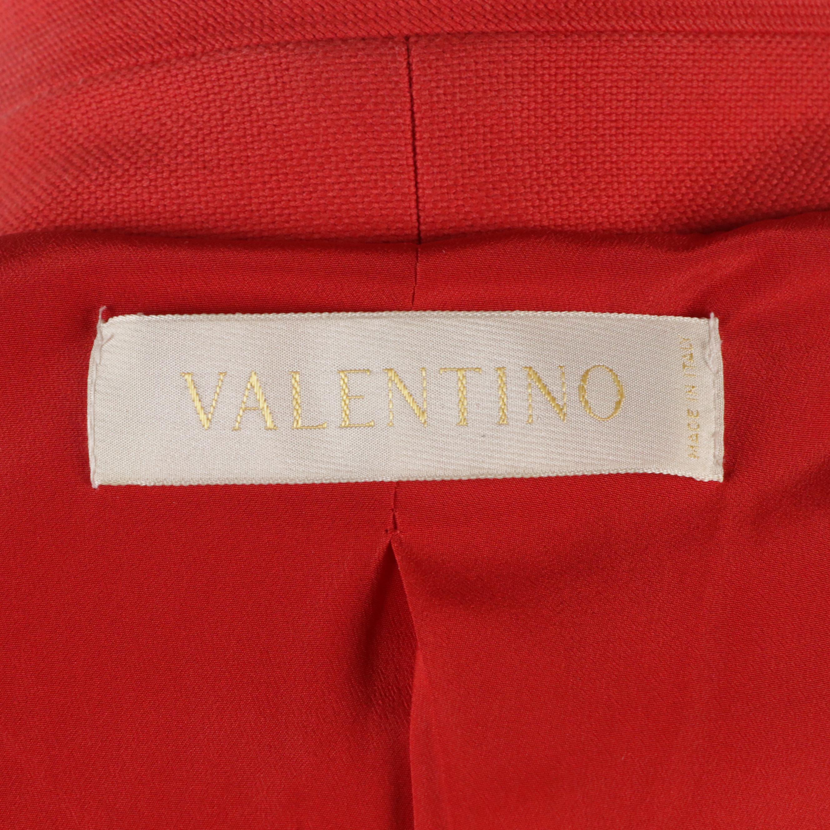 Valentino Red Cotton Canvas Tie-Front Blazer