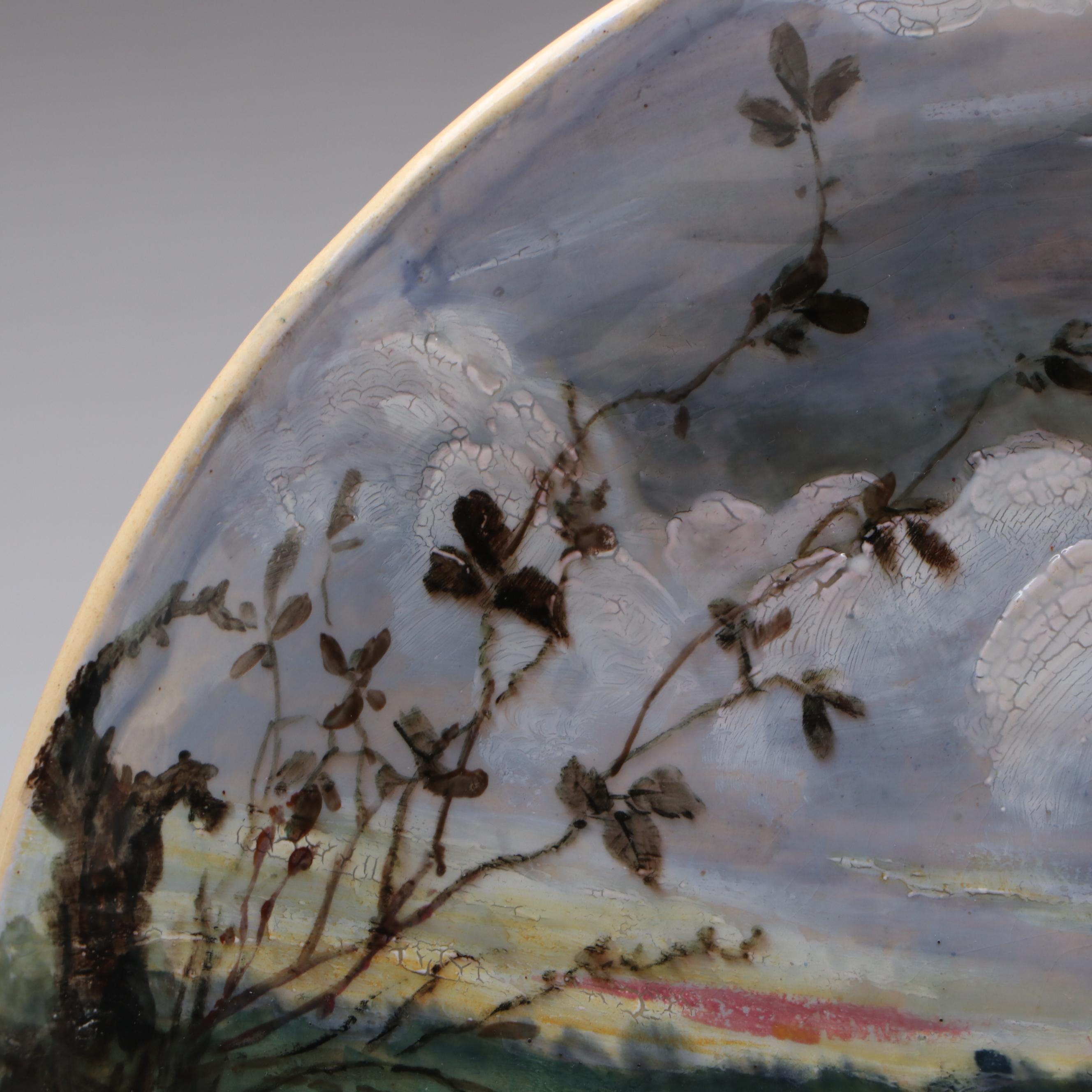 Victorian Minton Hand-Painted Ceramic Hen Plate, Mid to Late 19th Century