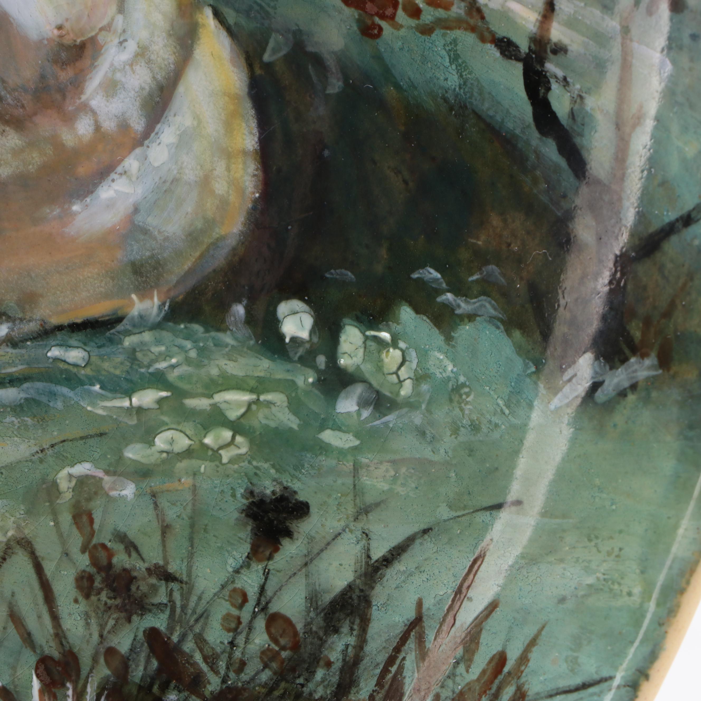 Victorian Minton Hand-Painted Ceramic Hen Plate, Mid to Late 19th Century