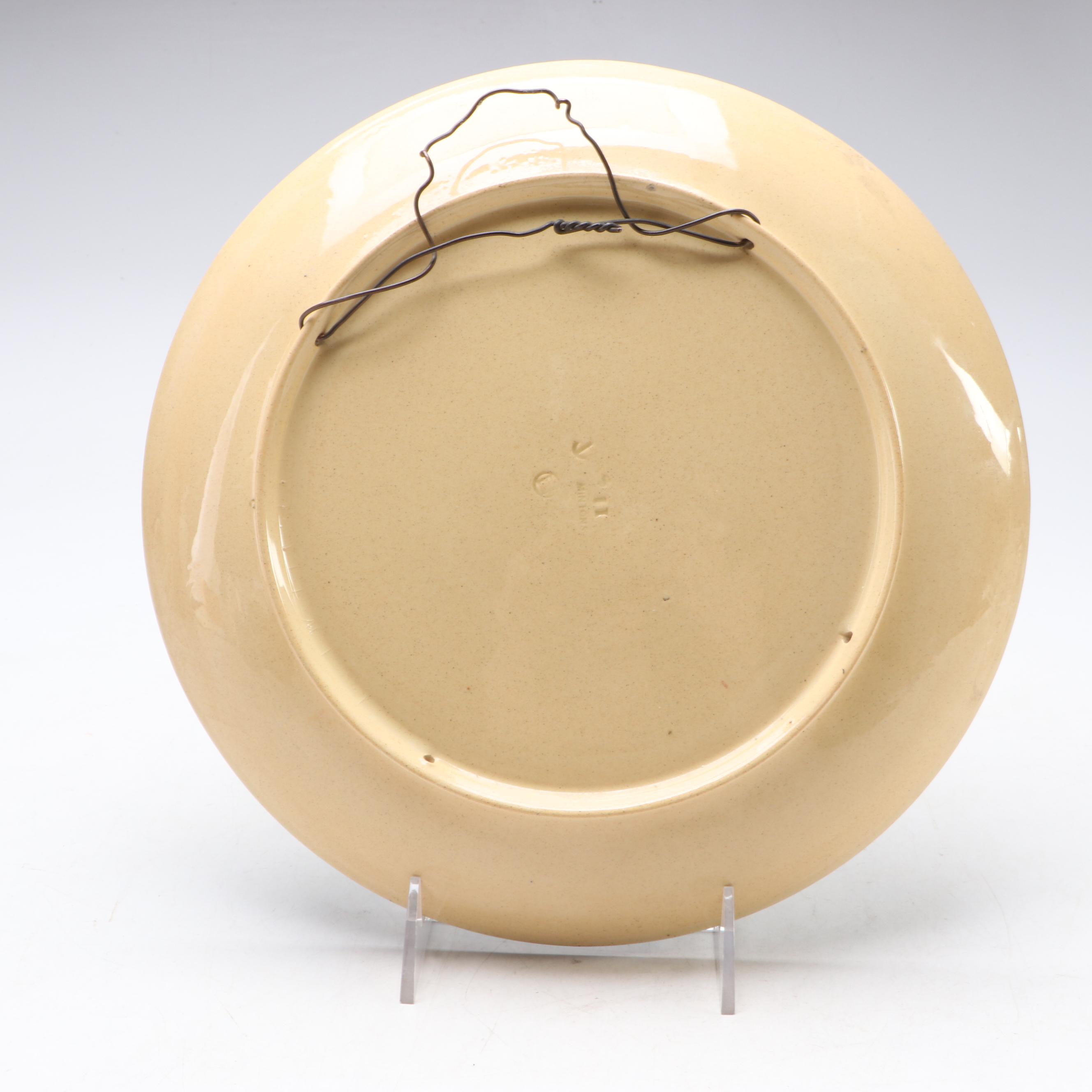 Victorian Minton Hand-Painted Ceramic Hen Plate, Mid to Late 19th Century