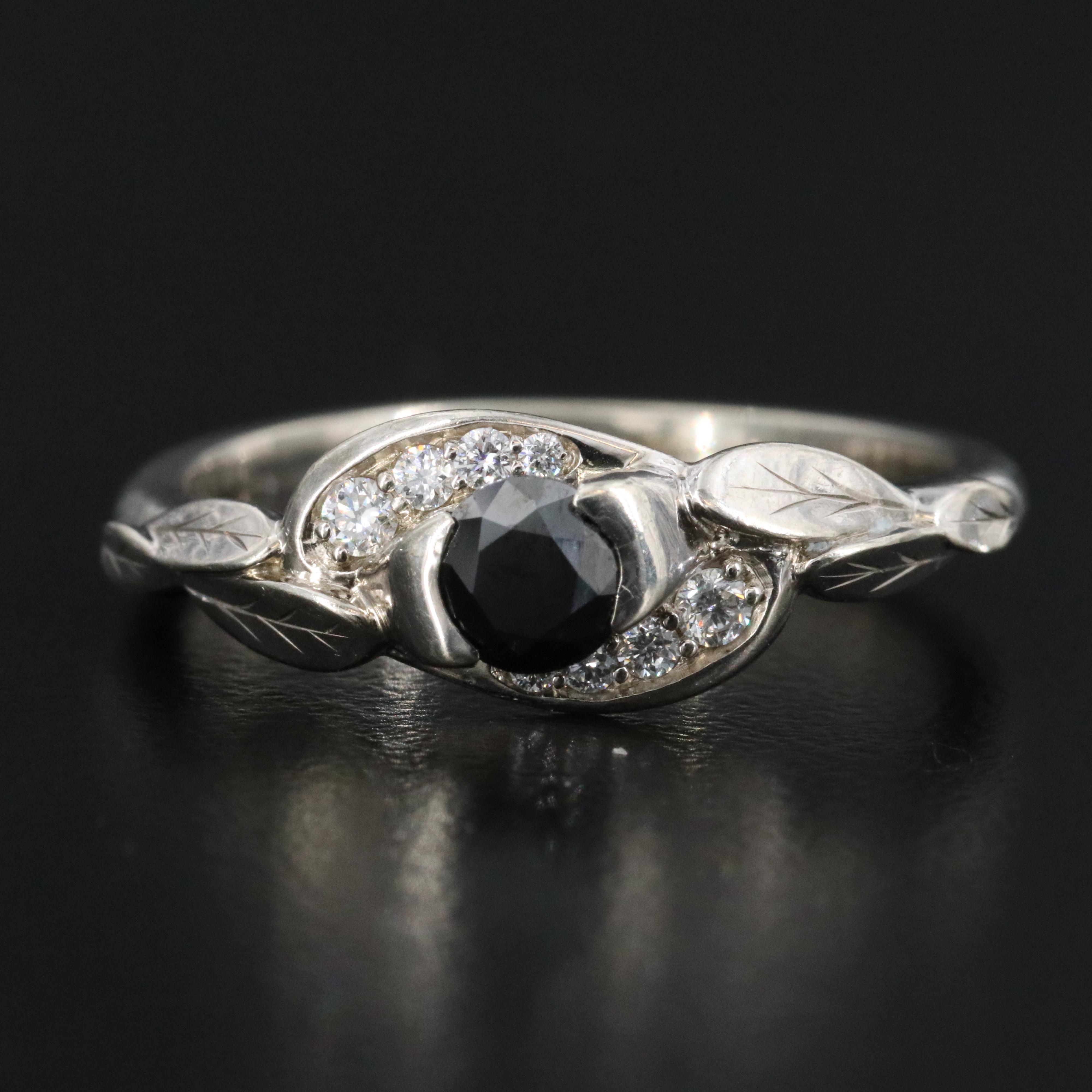 14K 0.52 CTW Diamond Ring with Fancy Black Center