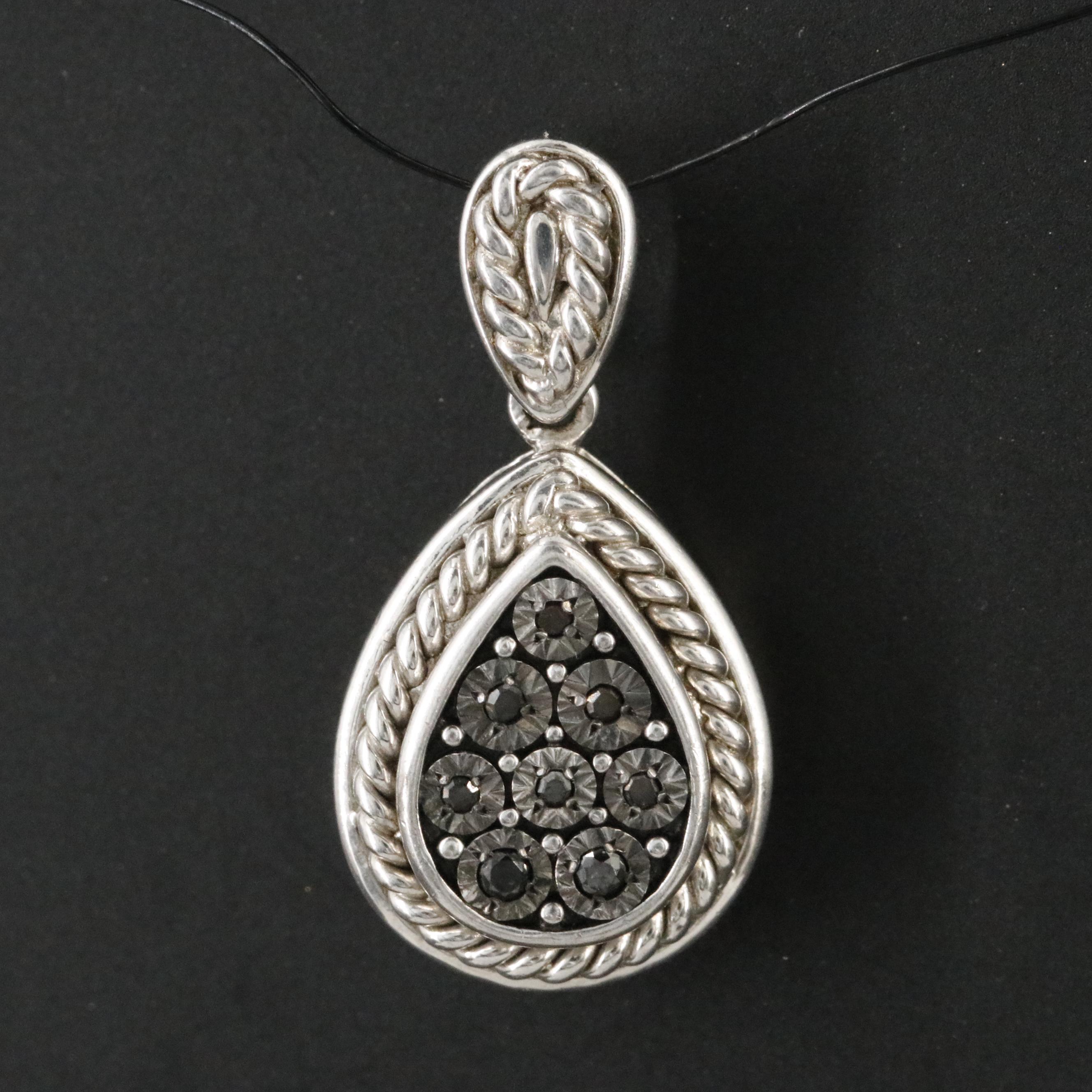 Sterling Fancy Diamond Pendant