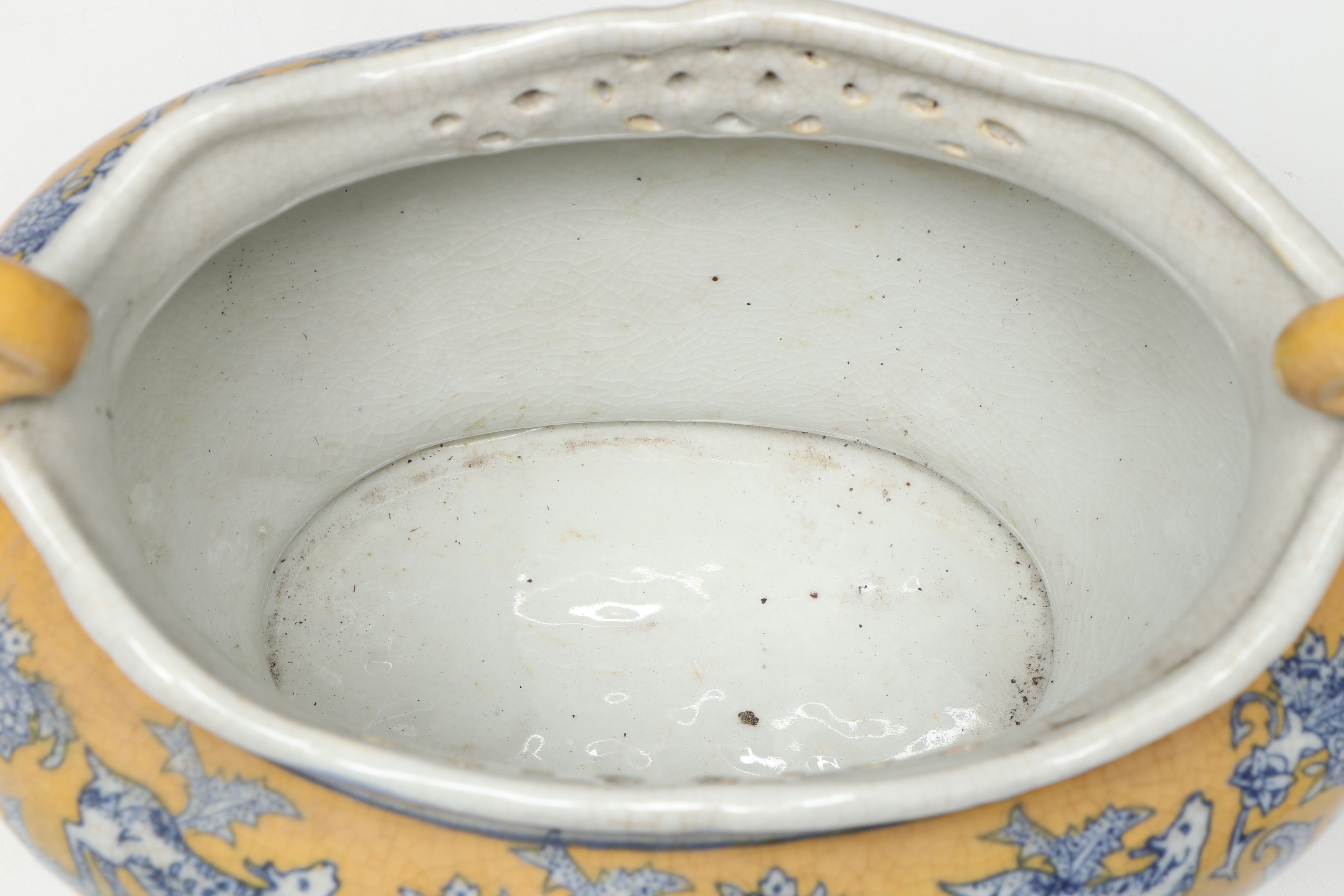 Chinese Famille Jaune Porcelain Handled Vase Pair