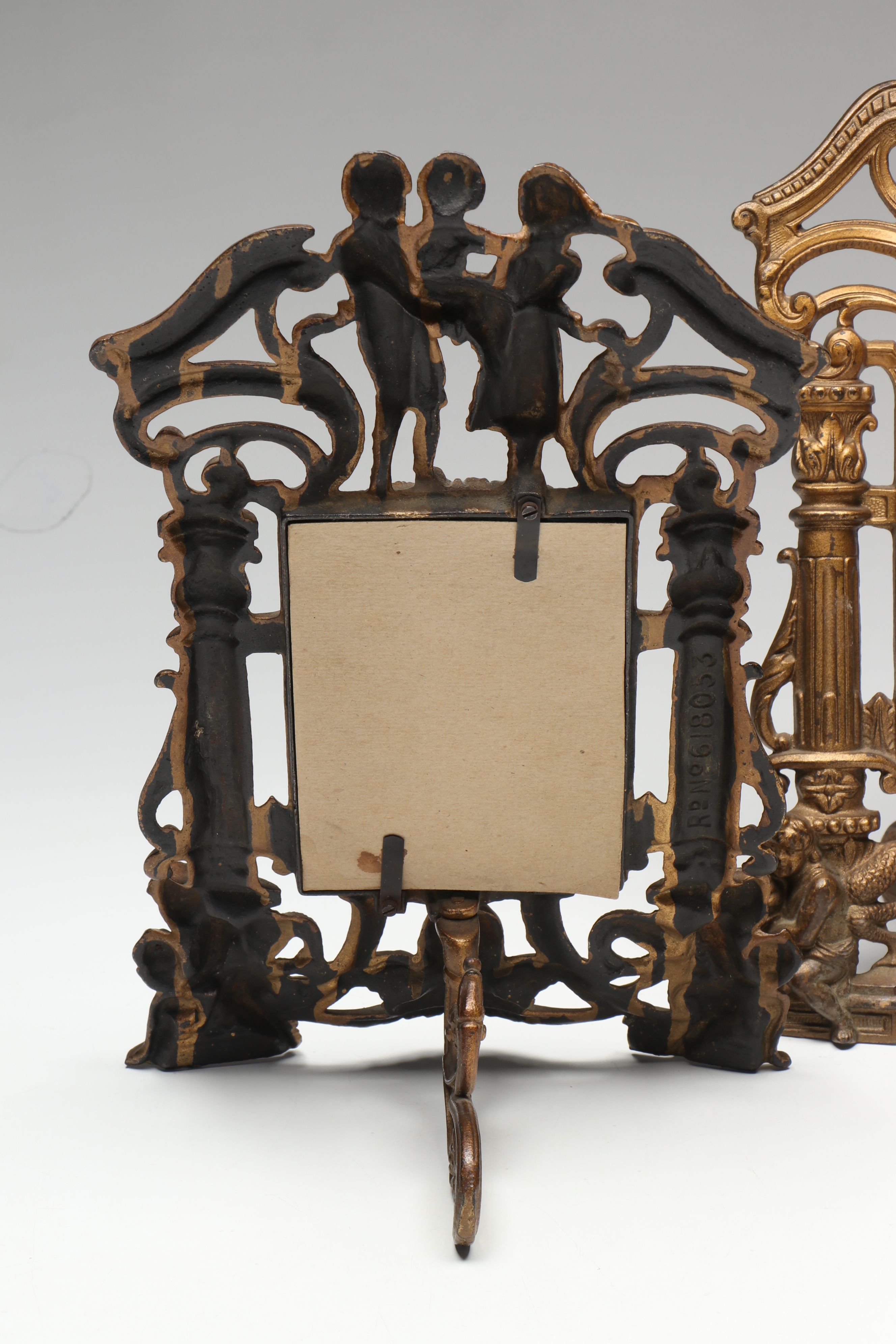 Brass Figural Framed Mirror Pair