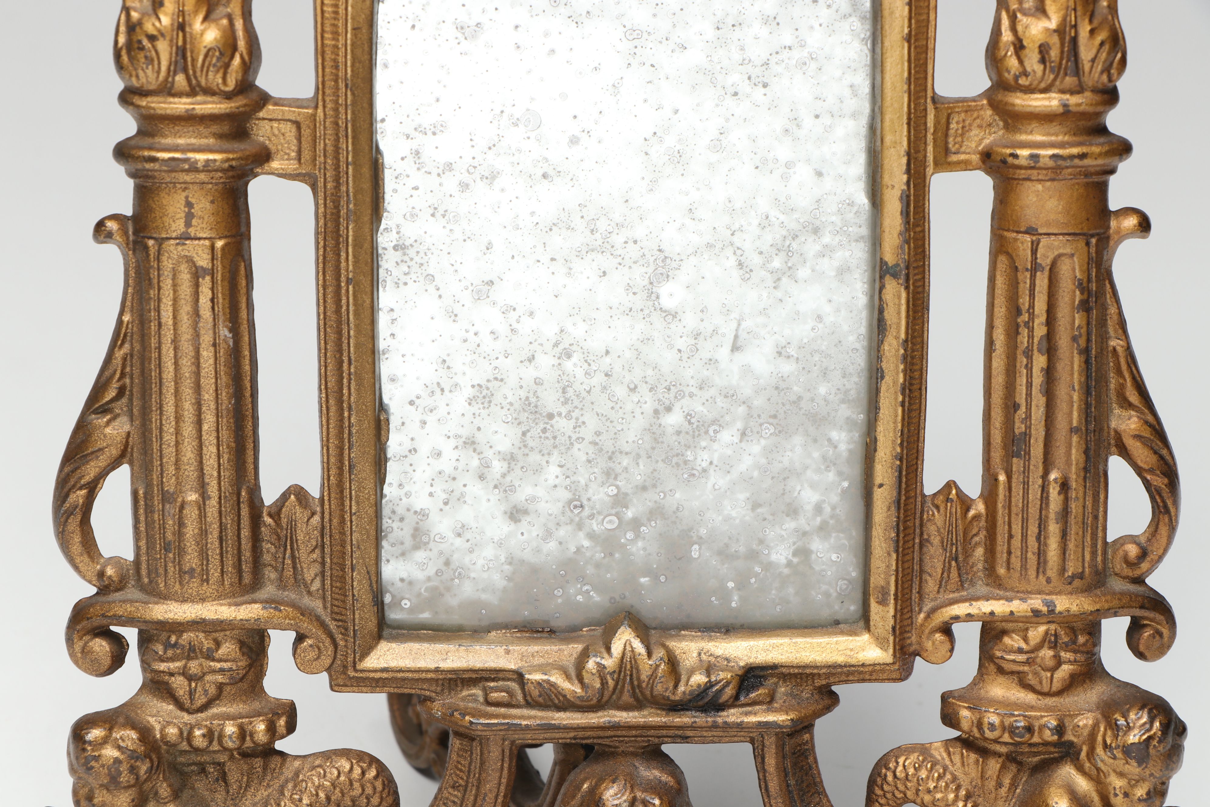Brass Figural Framed Mirror Pair