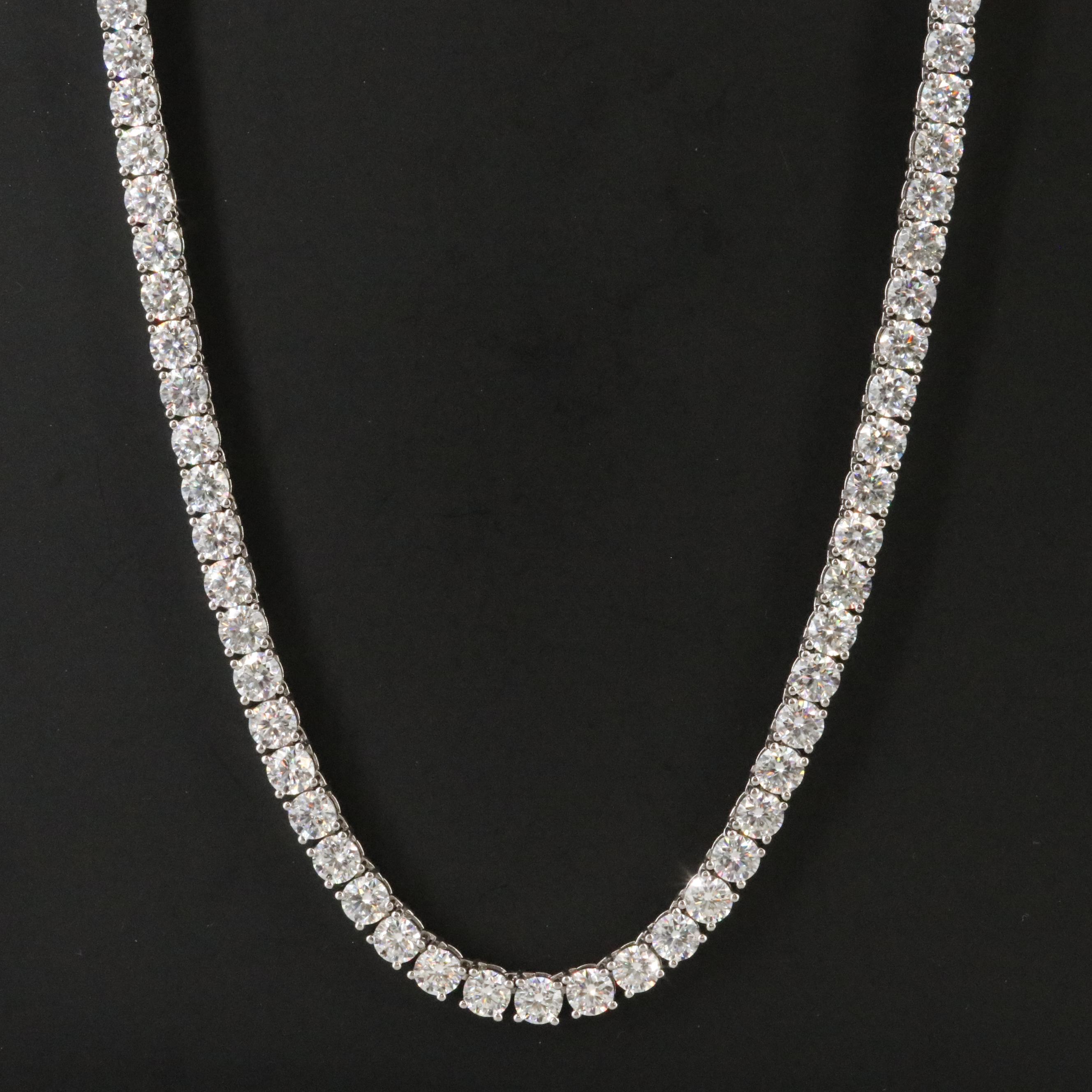 Sterling Moissanite Rivière Necklace