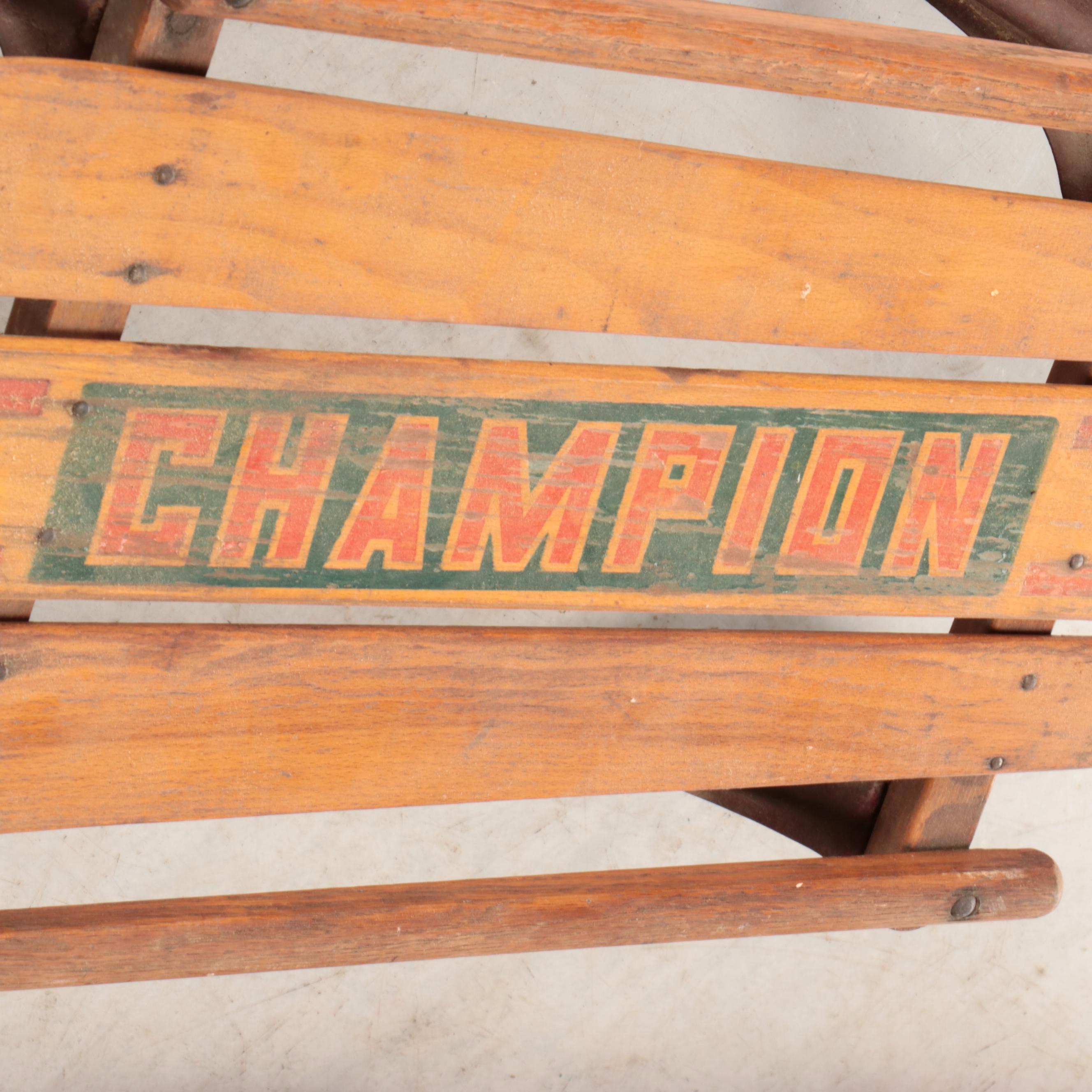 Champion and American Wooden Runner Sleds