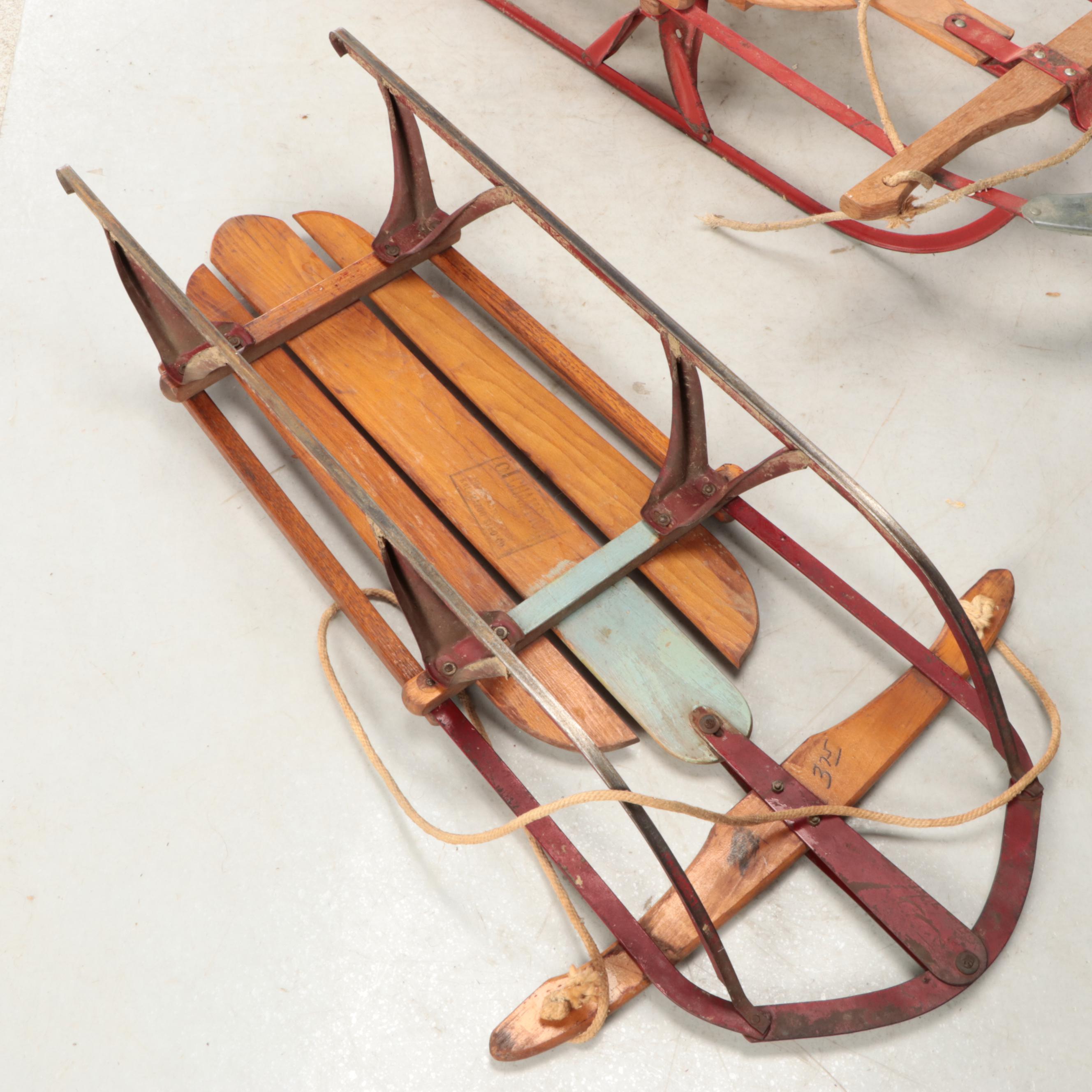Champion and American Wooden Runner Sleds