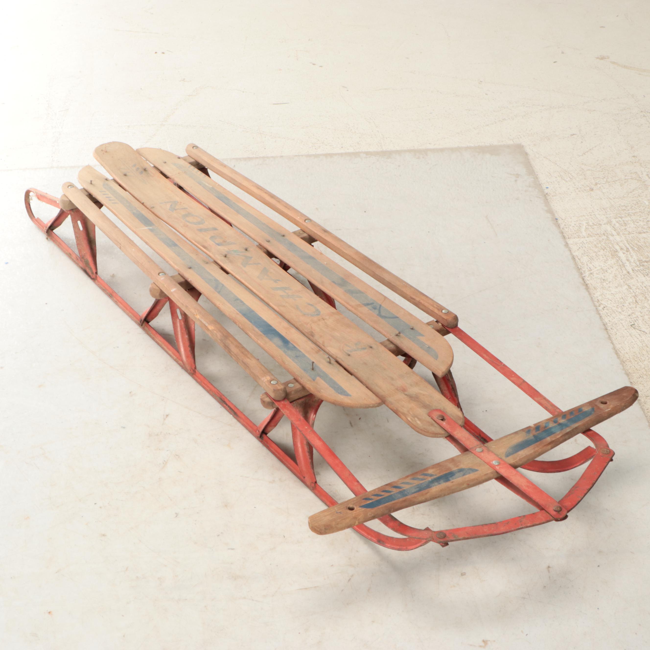 Champion and American Wooden Runner Sleds