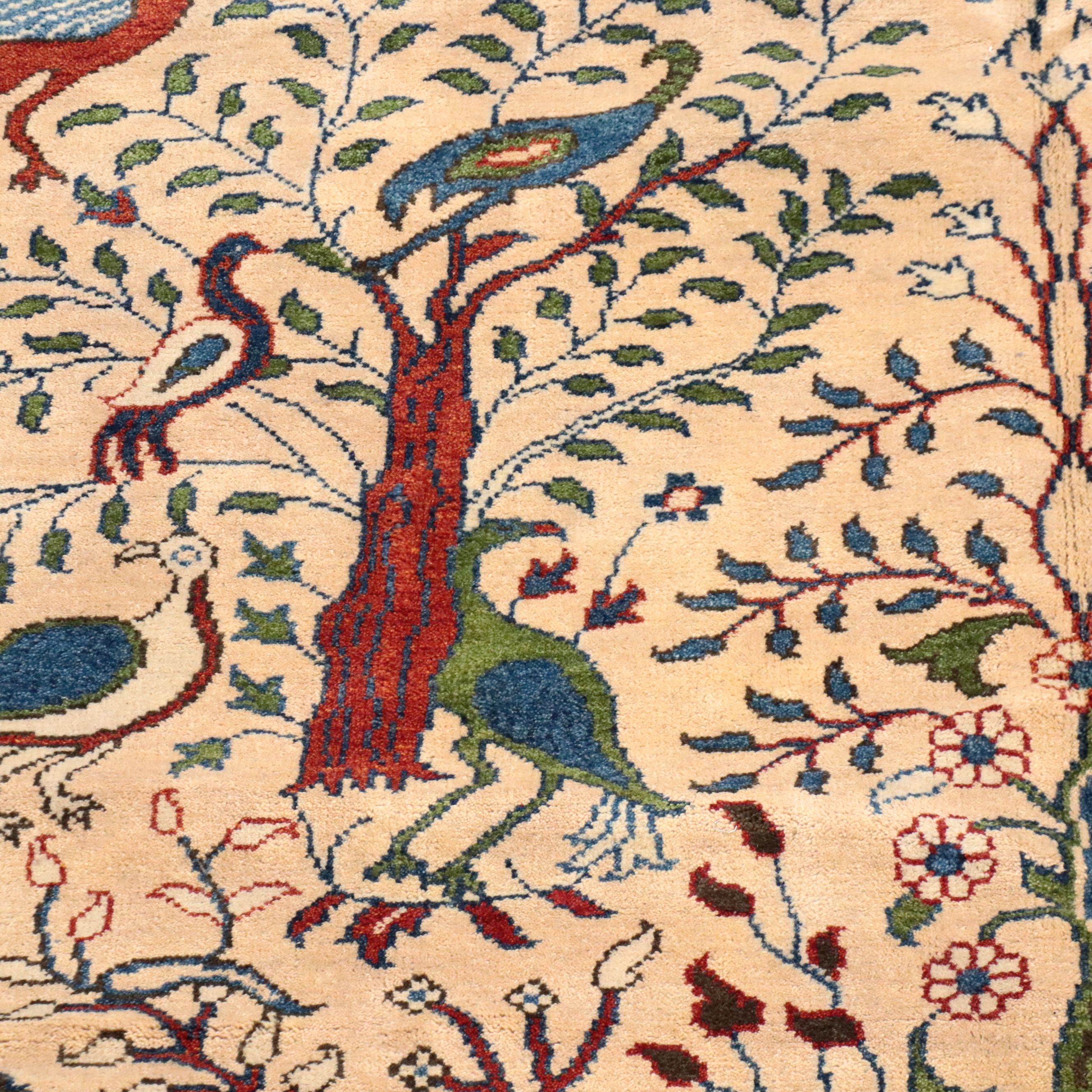 9'8 x 13'10 Hand-Knotted Indo-Persian Ziegler Pictorial Room-Sized Rug