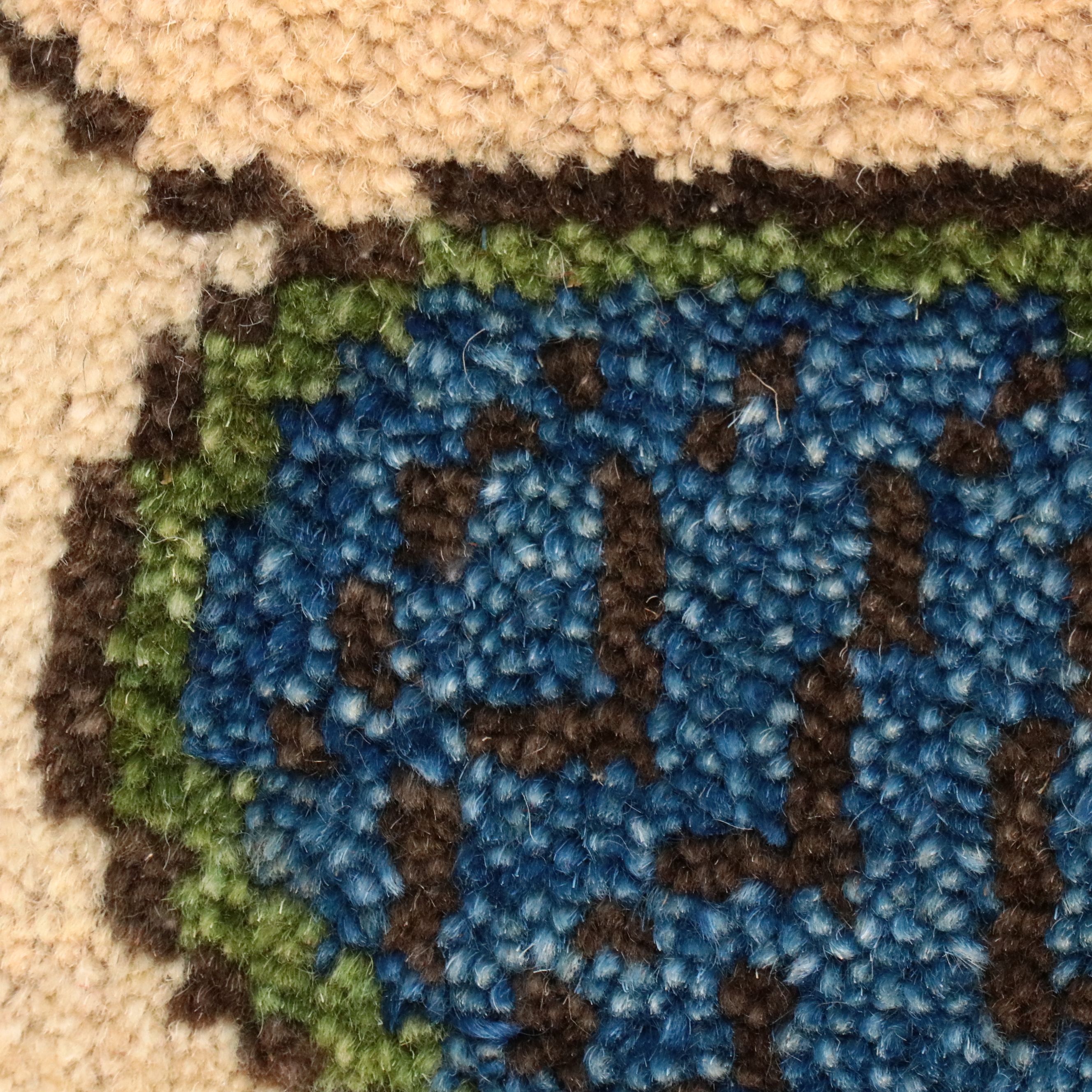 9'8 x 13'10 Hand-Knotted Indo-Persian Ziegler Pictorial Room-Sized Rug