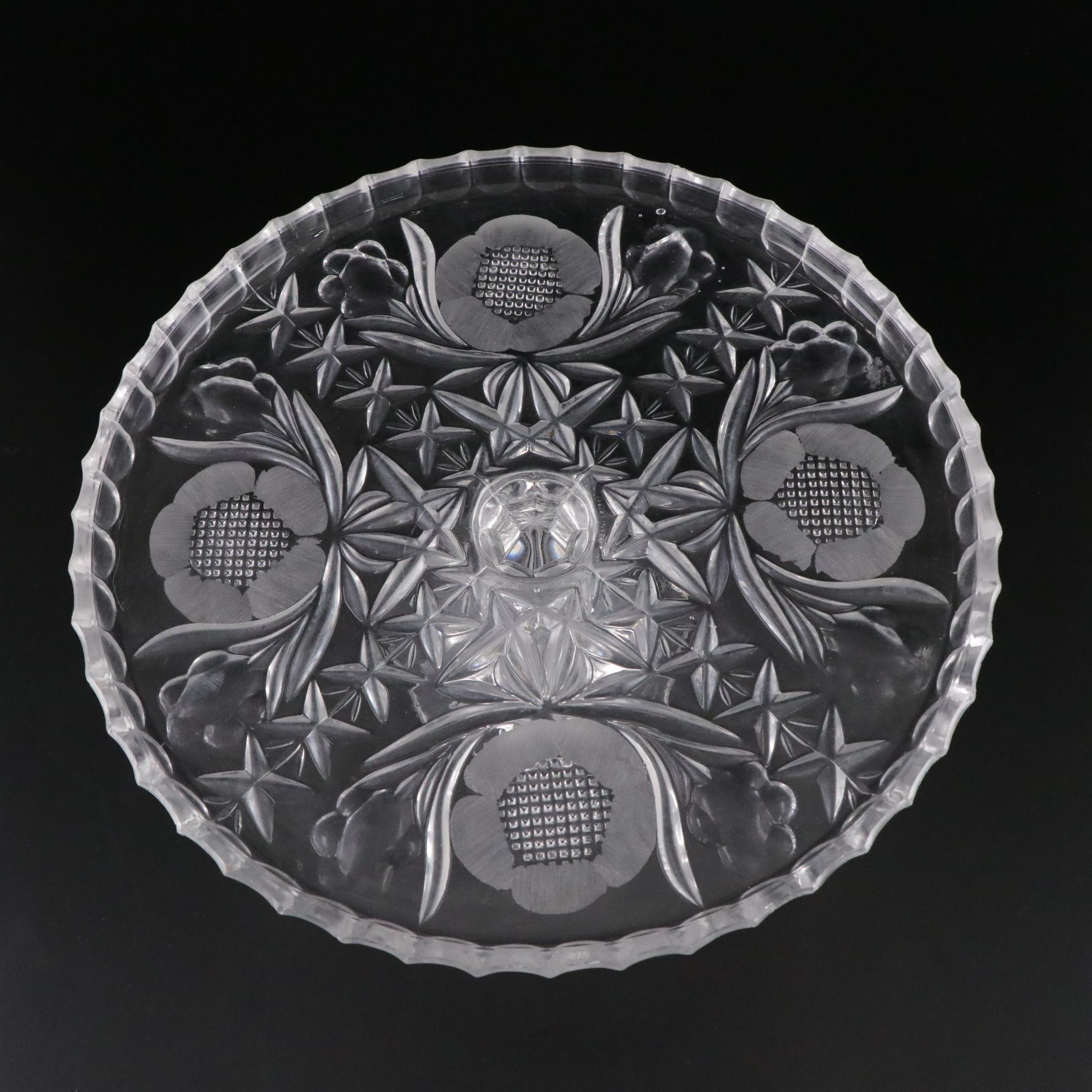 New Martinsville Glass "Flower Basket" Centerpiece Bowl with Other Serveware