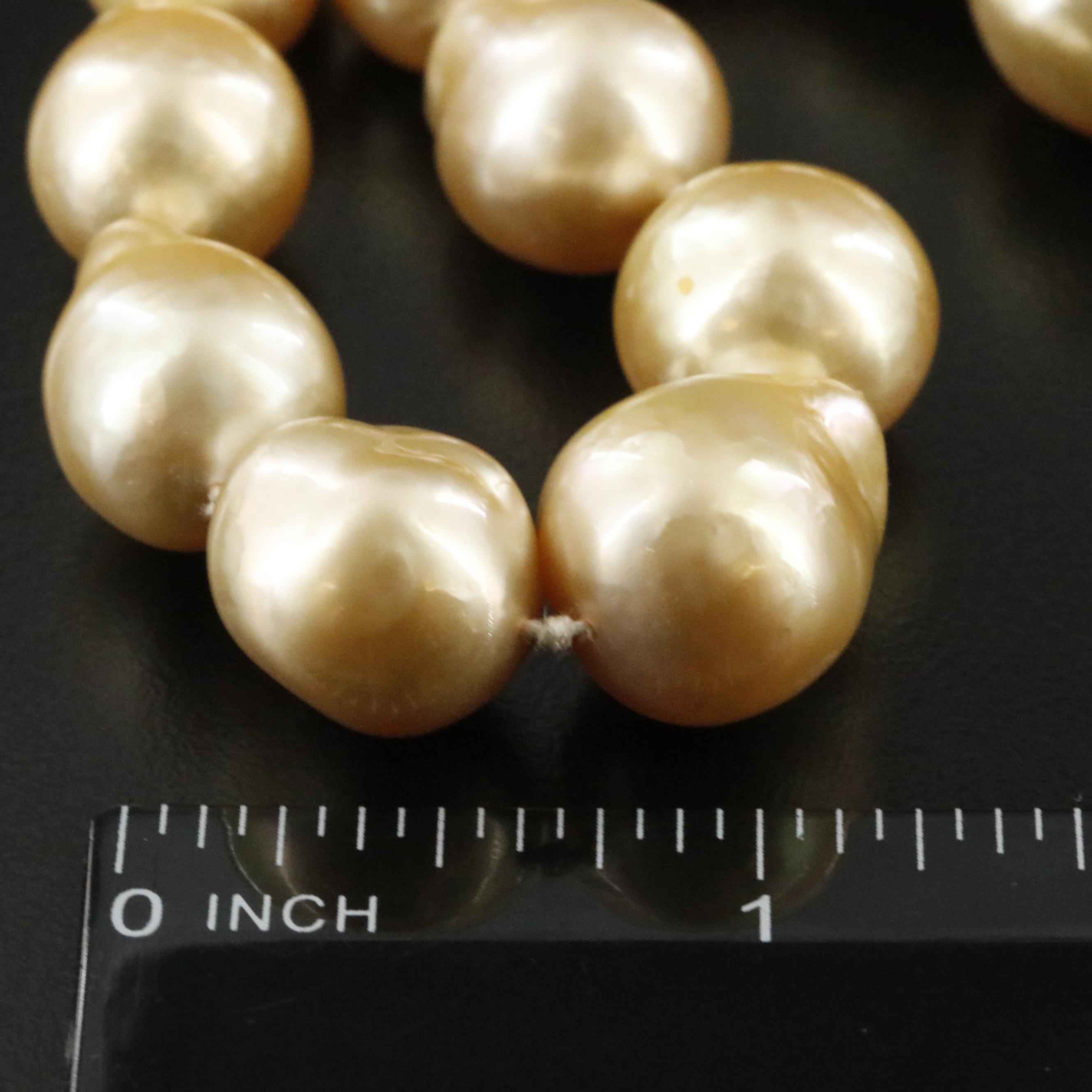 Baroque Pearl Necklace with 18K and 14K Clasp