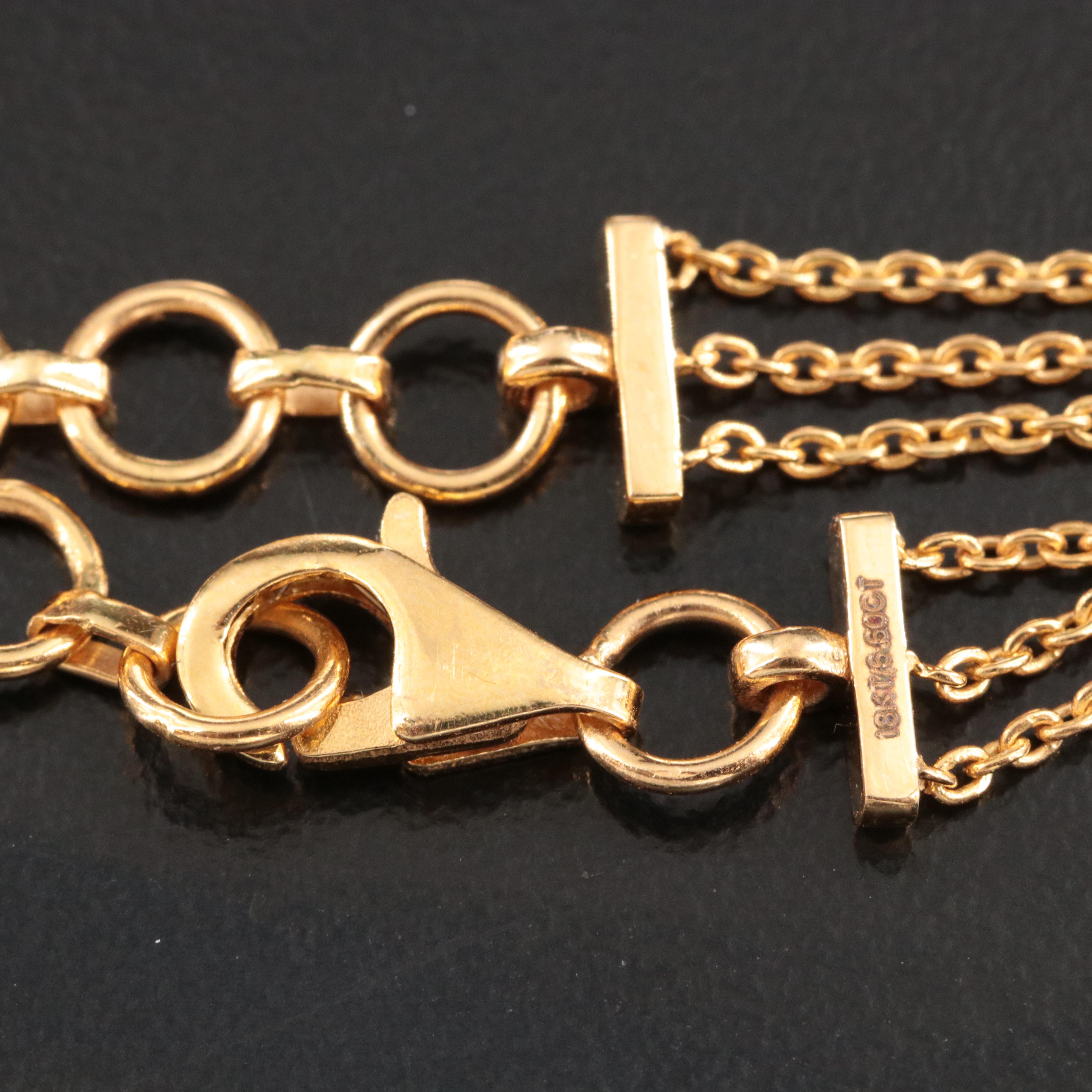 18K 6.60 CTW Diamond Tiered Station Necklace