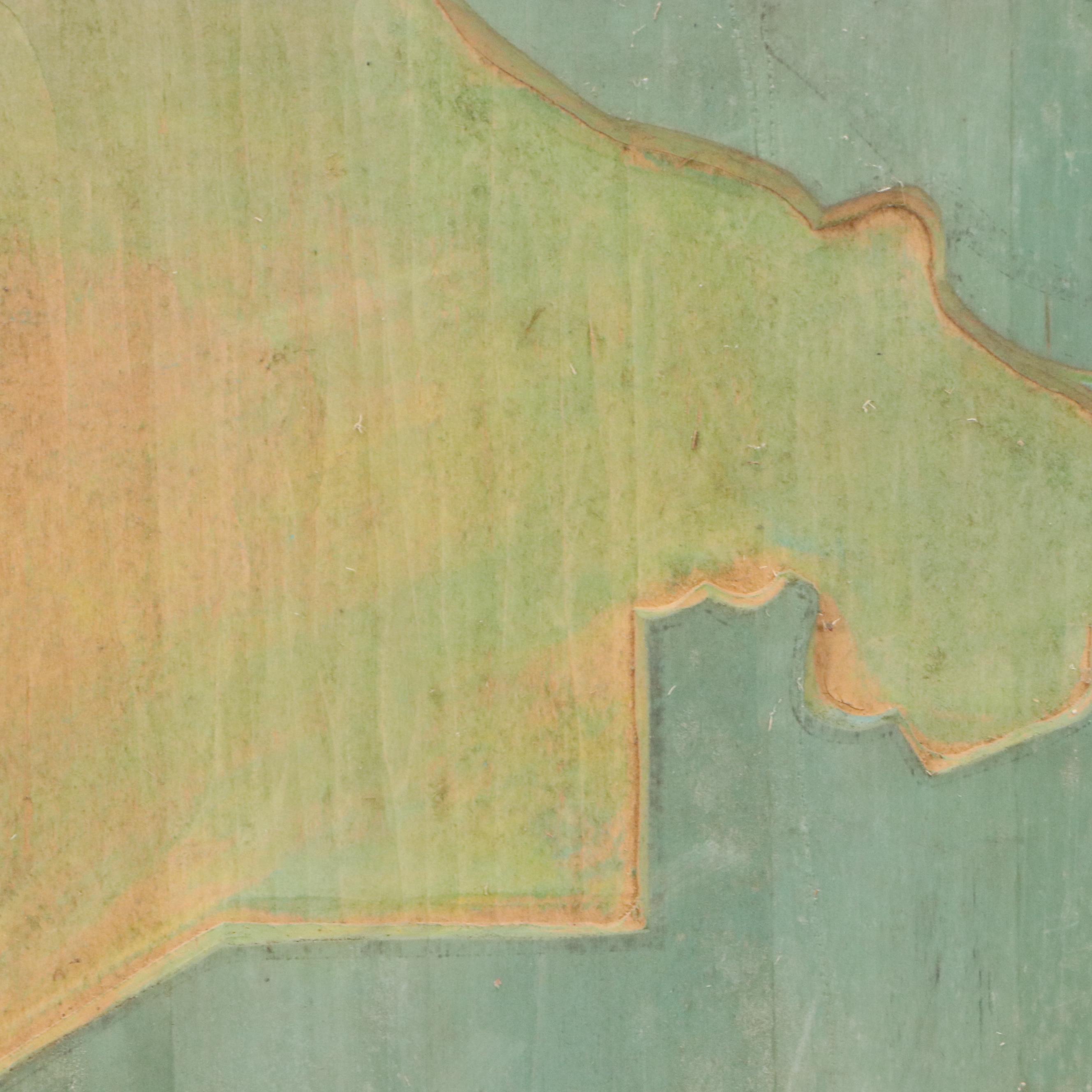 Carved Wood Advertisement/Sign Print Plate, Mid-20th Century