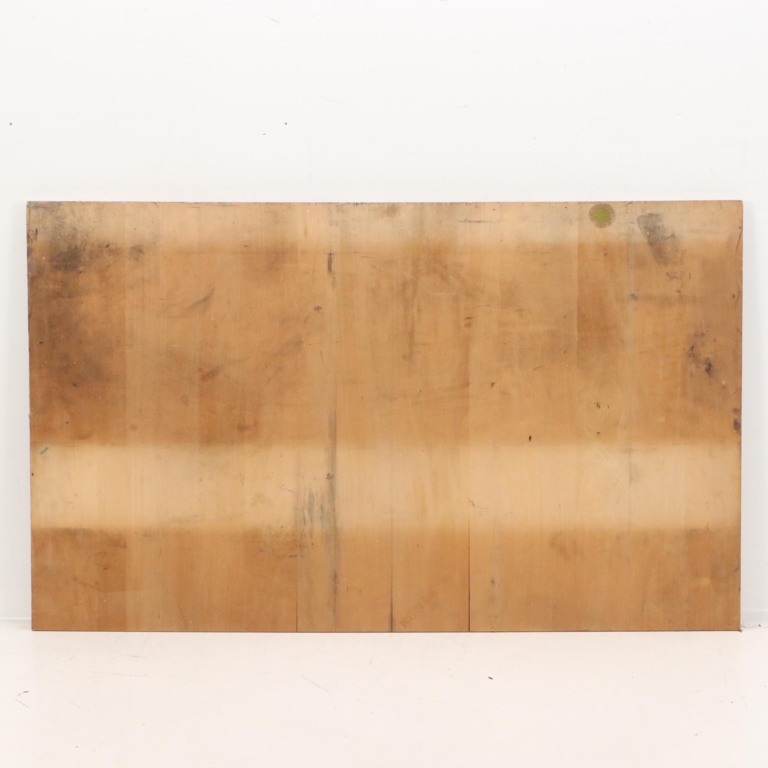 Carved Wood Advertisement/Sign Print Plate, Mid-20th Century