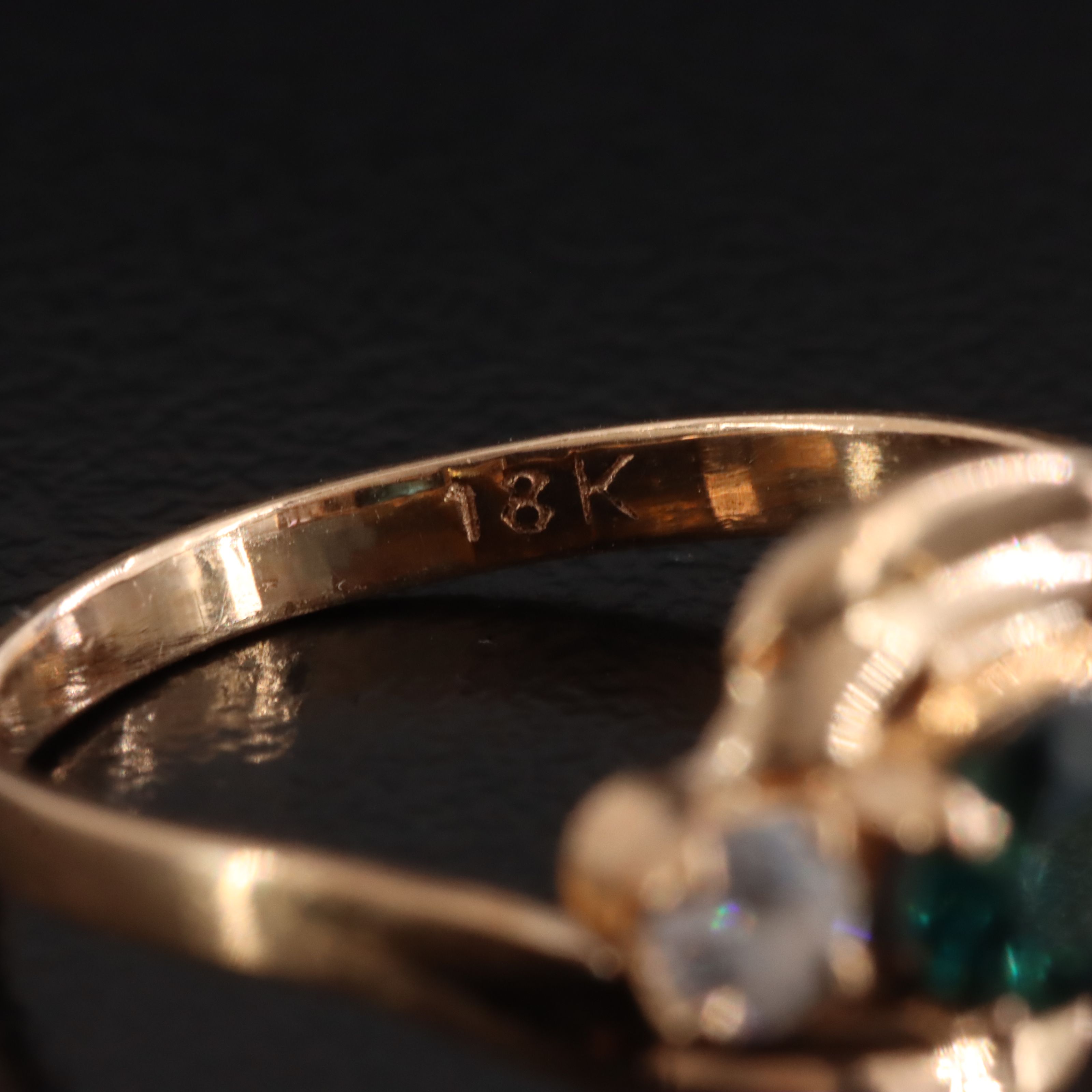 18K Rose Gold Sapphire and CZ Ring