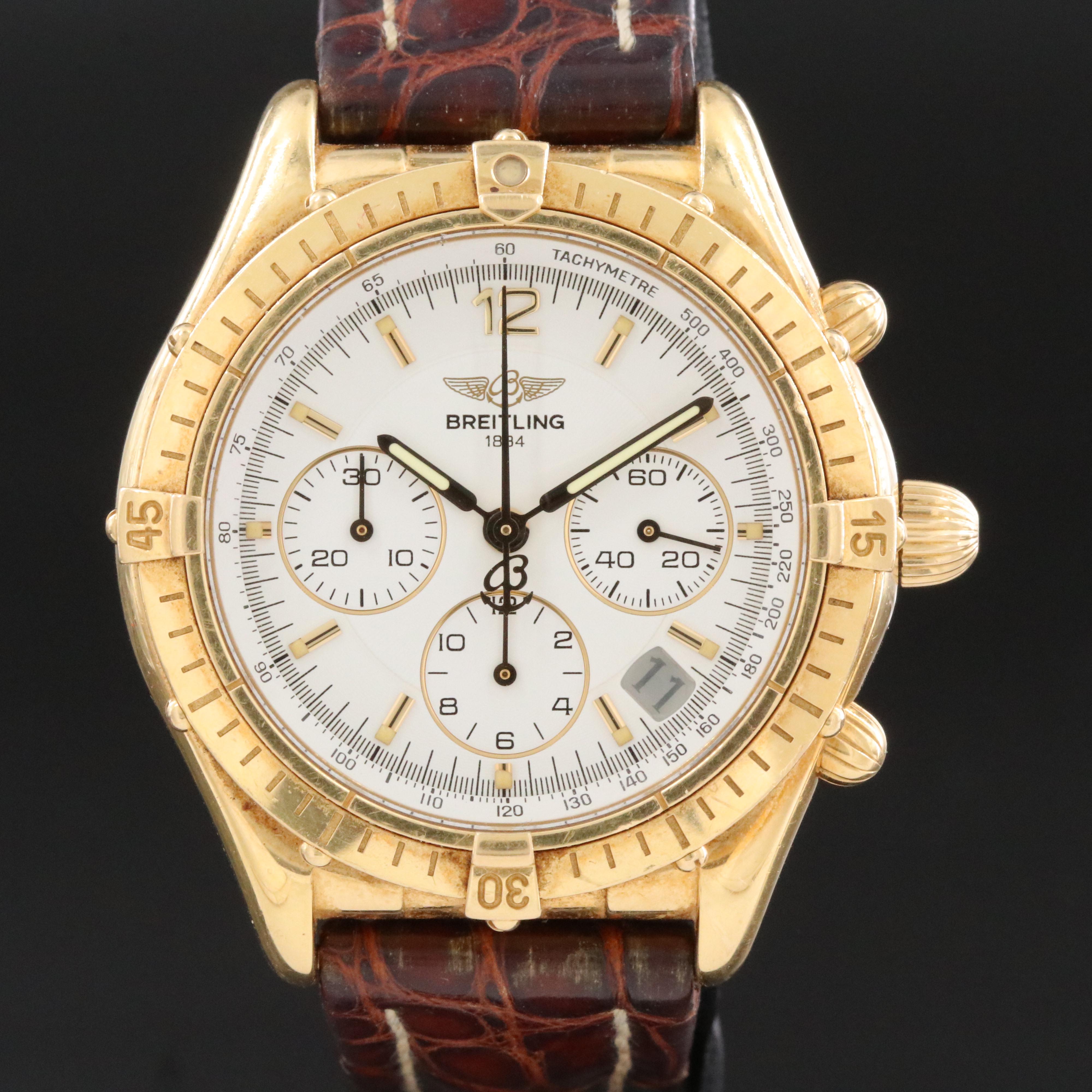 18K Breitling Chrono Cockpit Automatic Watch