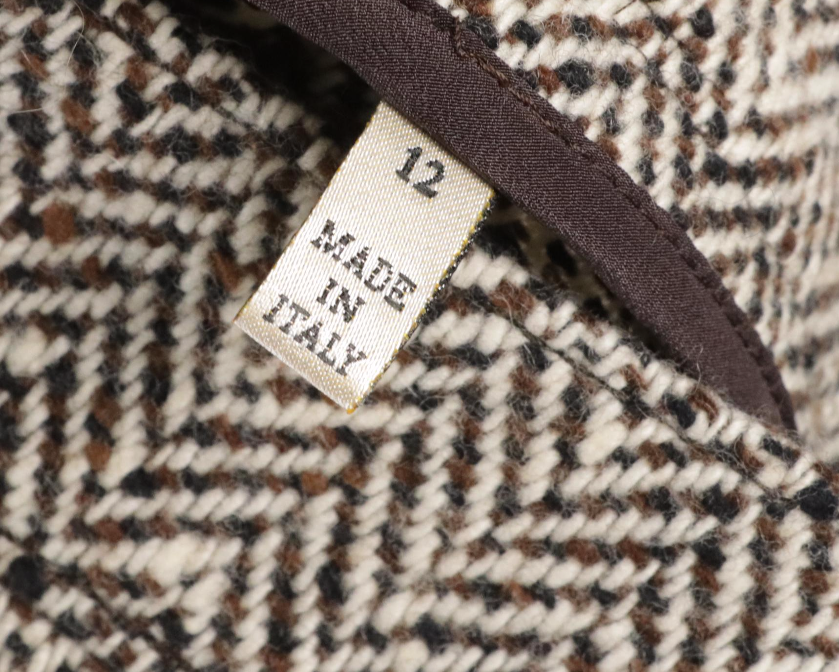 Valentino Boutique Vintage Black and Brown Herringbone Wool Pants